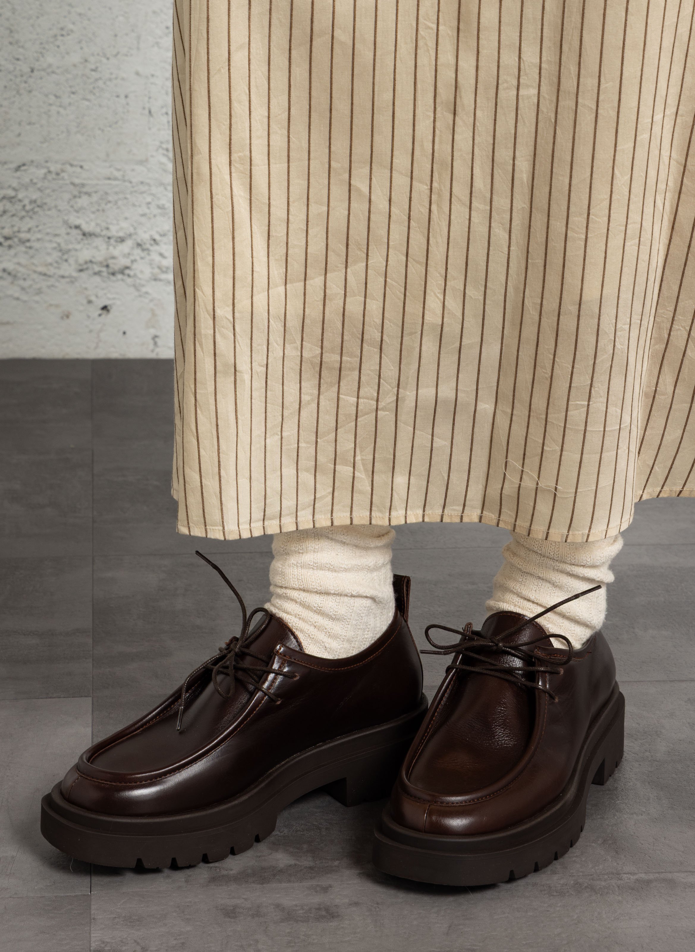 Lace-up leather Derby shoes BOBBIES Brown