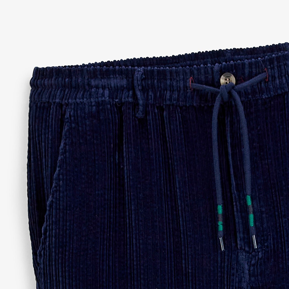Navy blue stretch corduroy pants with elasticated waist SERGE BLANCO Blue
