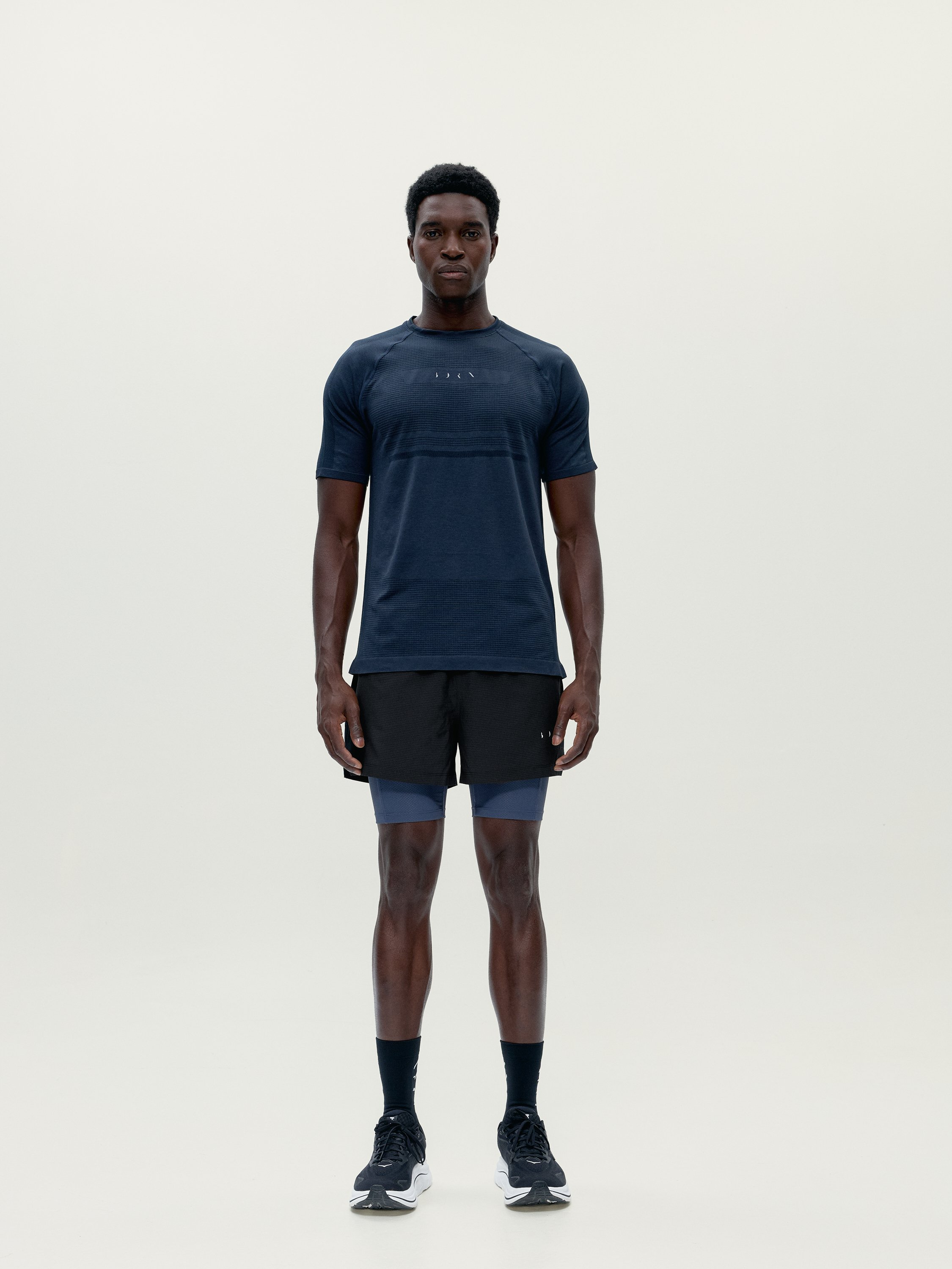 Men's sports T-shirt with short sleeves and reflective details BORN Grey