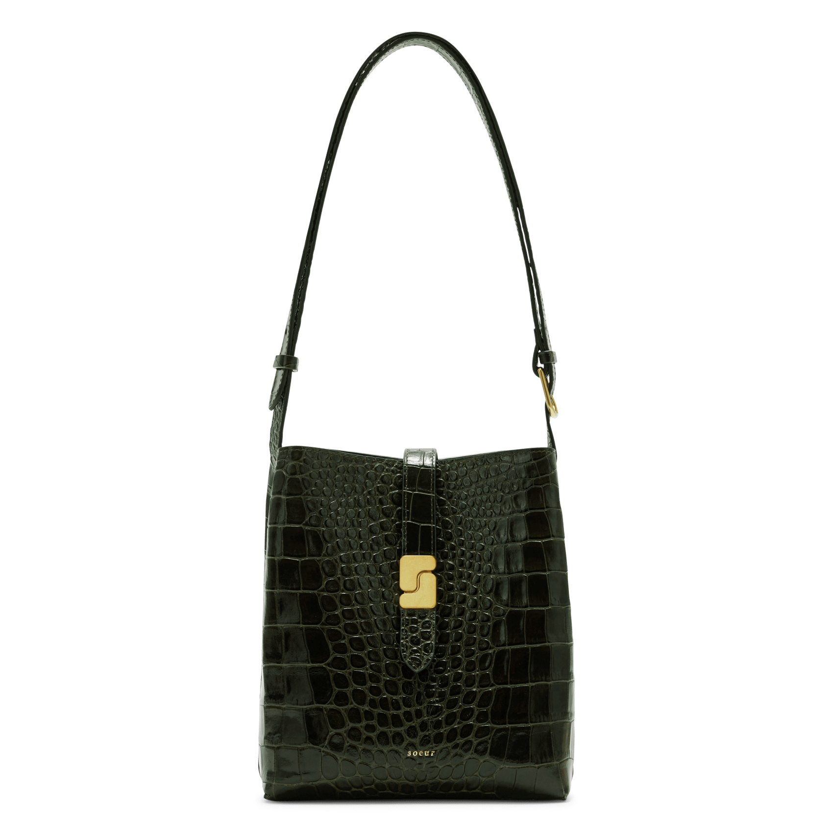 Schultertasche aus Leder SOEUR Grun