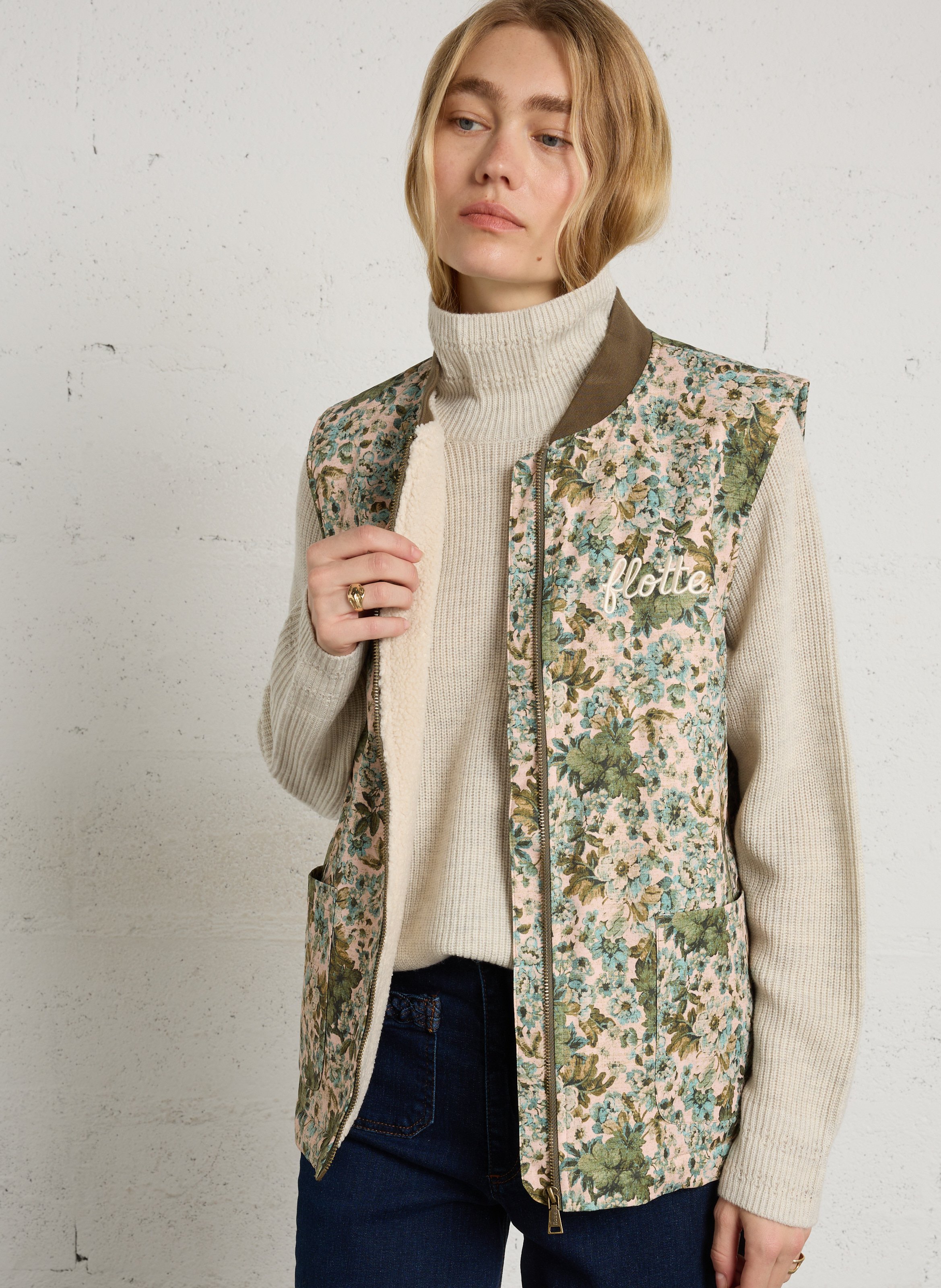Jacke aus Baumwoll-Mix mit Rundhalskragen FLOTTE Mehrfarbig