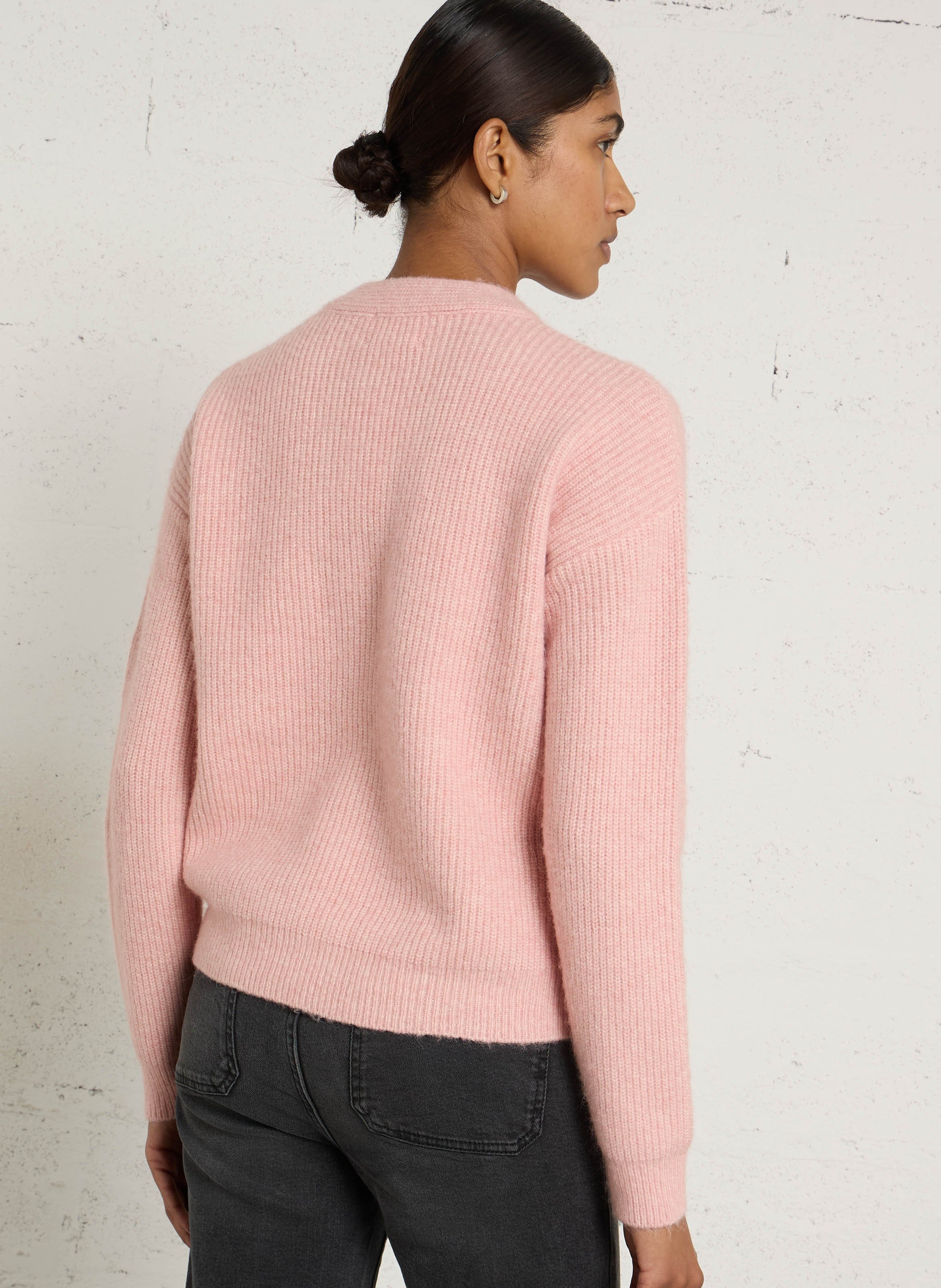 Pull col rond en laine mélangée MAISON 123 Rose