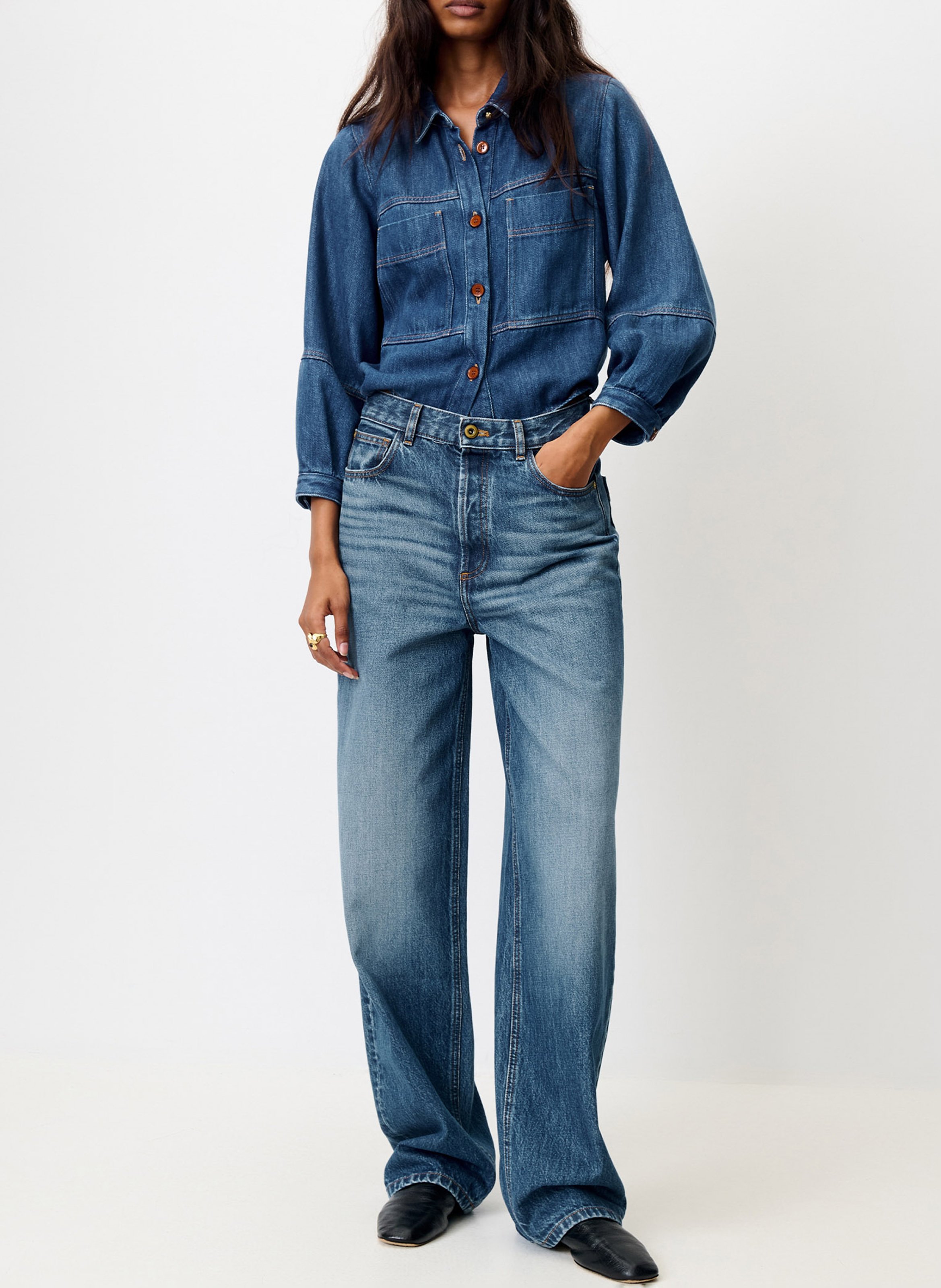 Jeansjacke mit klassischem Kragen SESSUN Blau