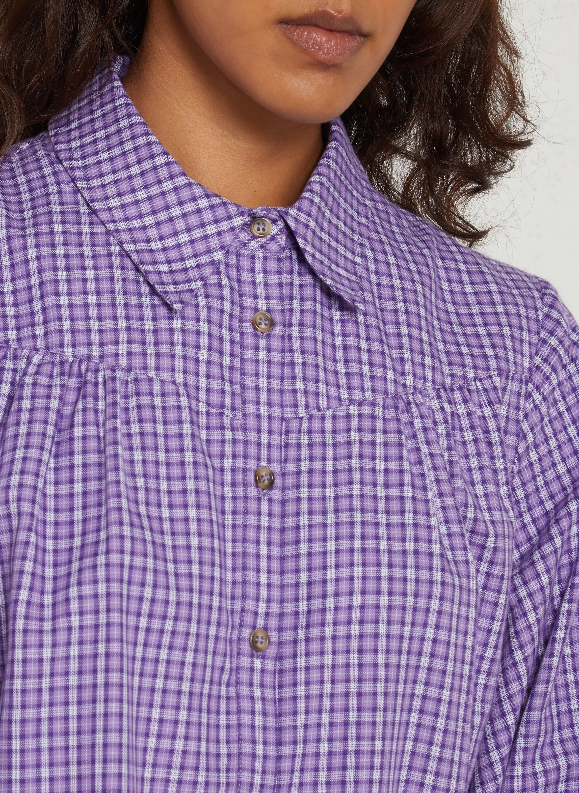 Chemise ample à carreaux MAISON 123 Violet