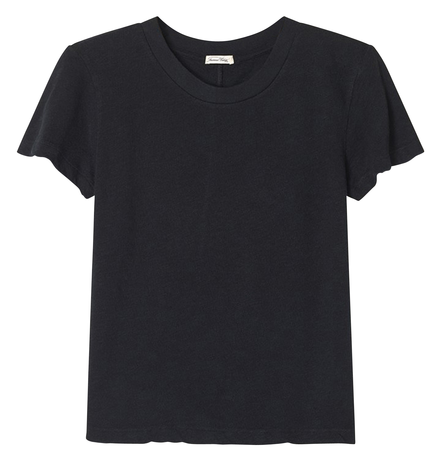 Straight cotton round-neck T-shirt AMERICAN VINTAGE Black