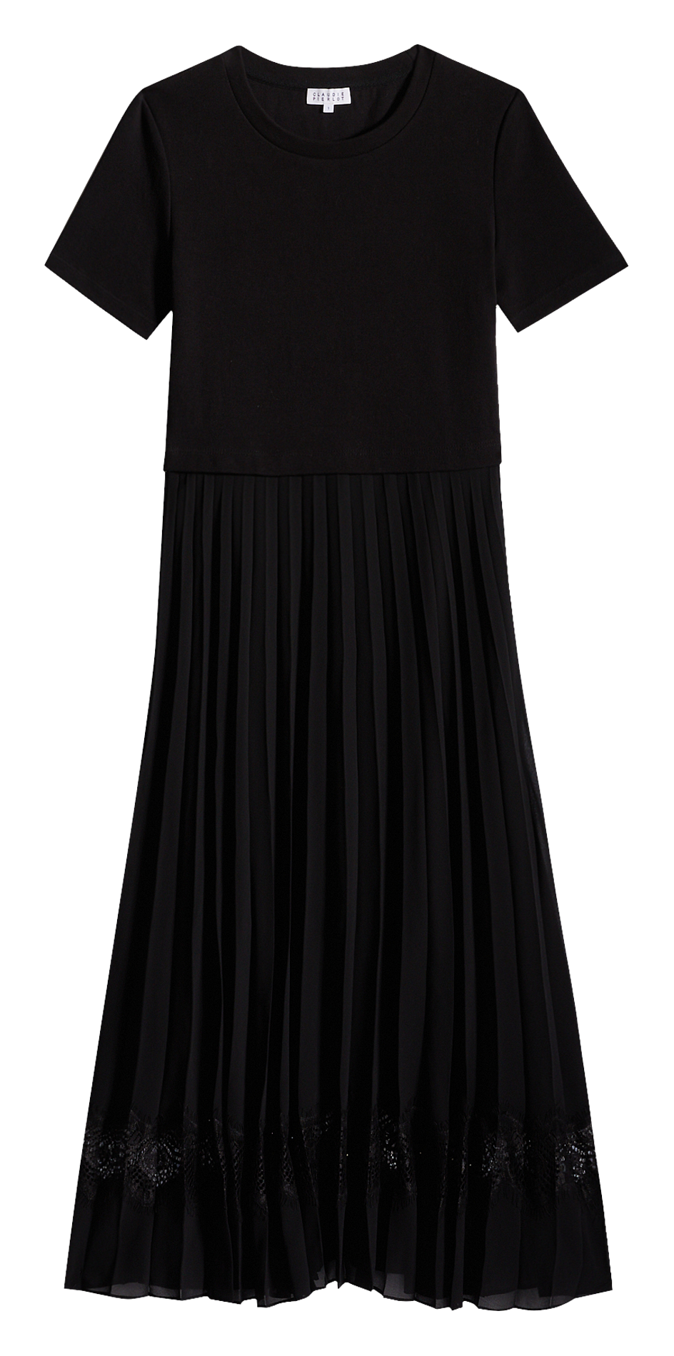 Dual-fabric midi dress CLAUDIE PIERLOT Black