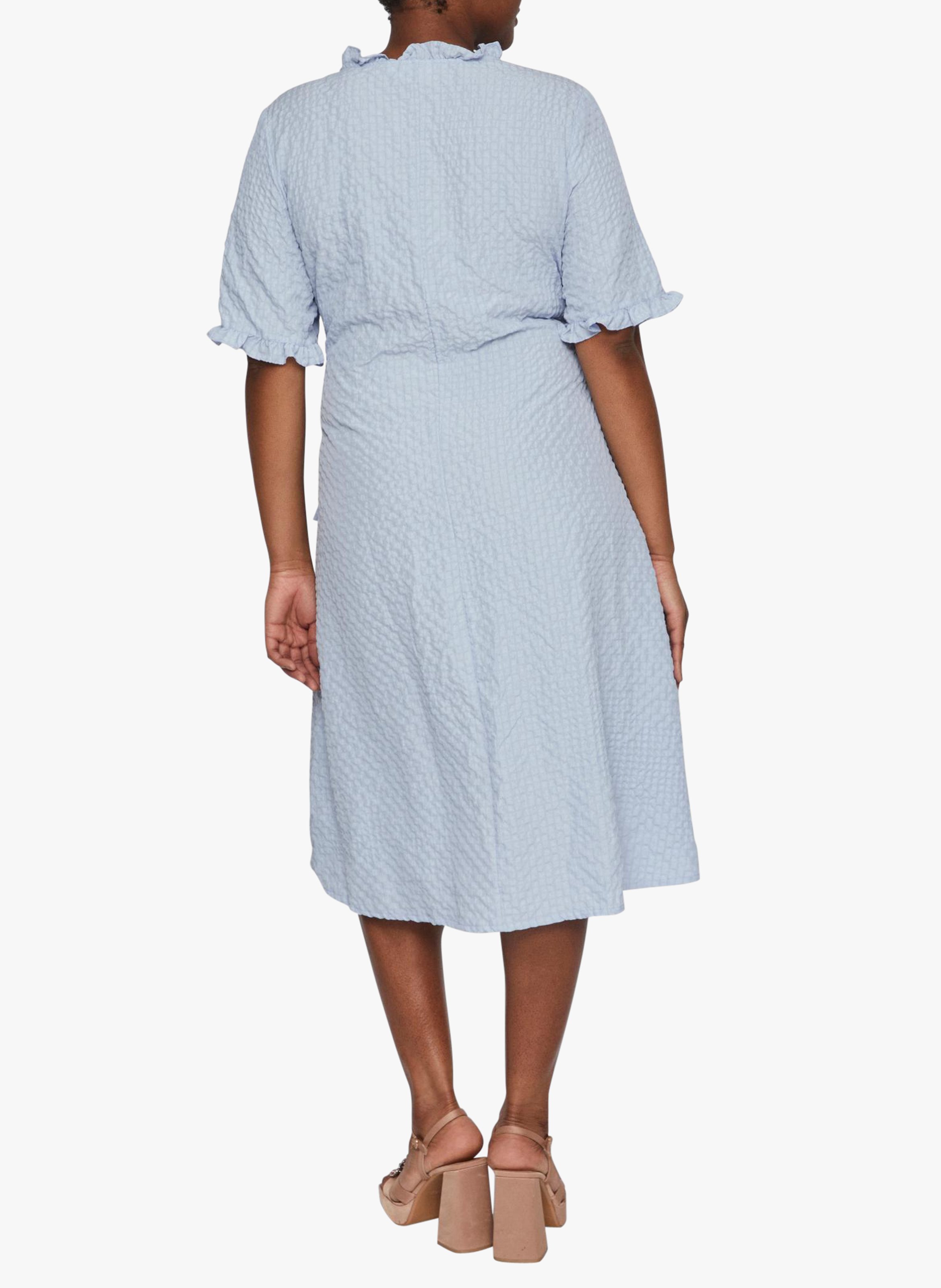 Robe midi portefeuille  EVOKED Bleu