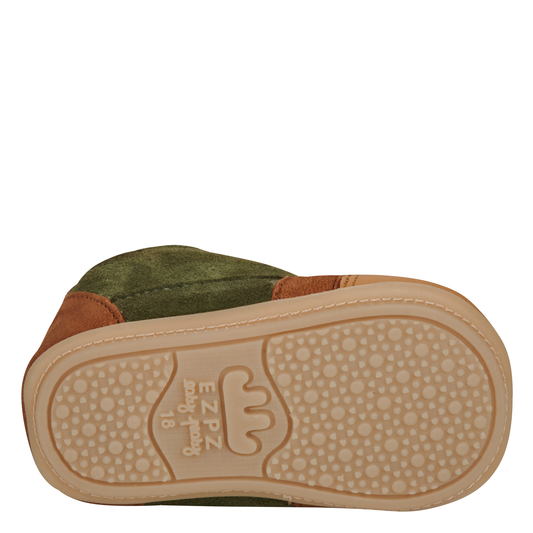 Chaussons en cuir bi-matière EASY PEASY Marron