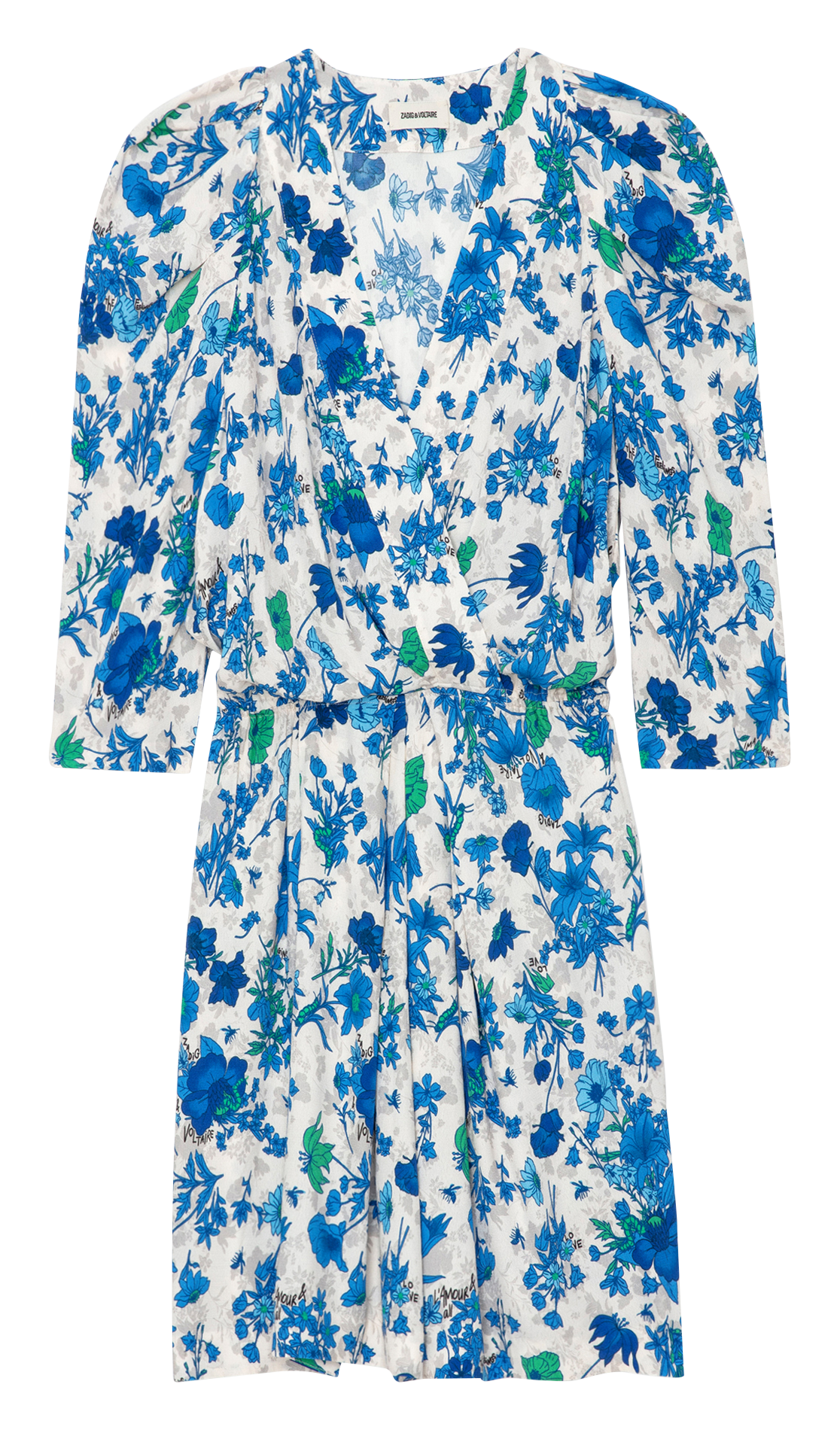 Robe courte droite encolure V imprimée ZADIG&VOLTAIRE Blanc