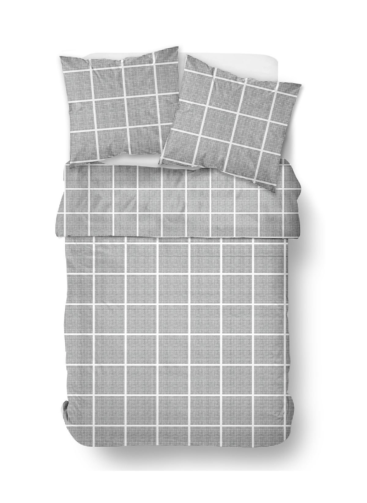 Zippered cotton printed bedding set TODAY LINGE DE MAISON Grey