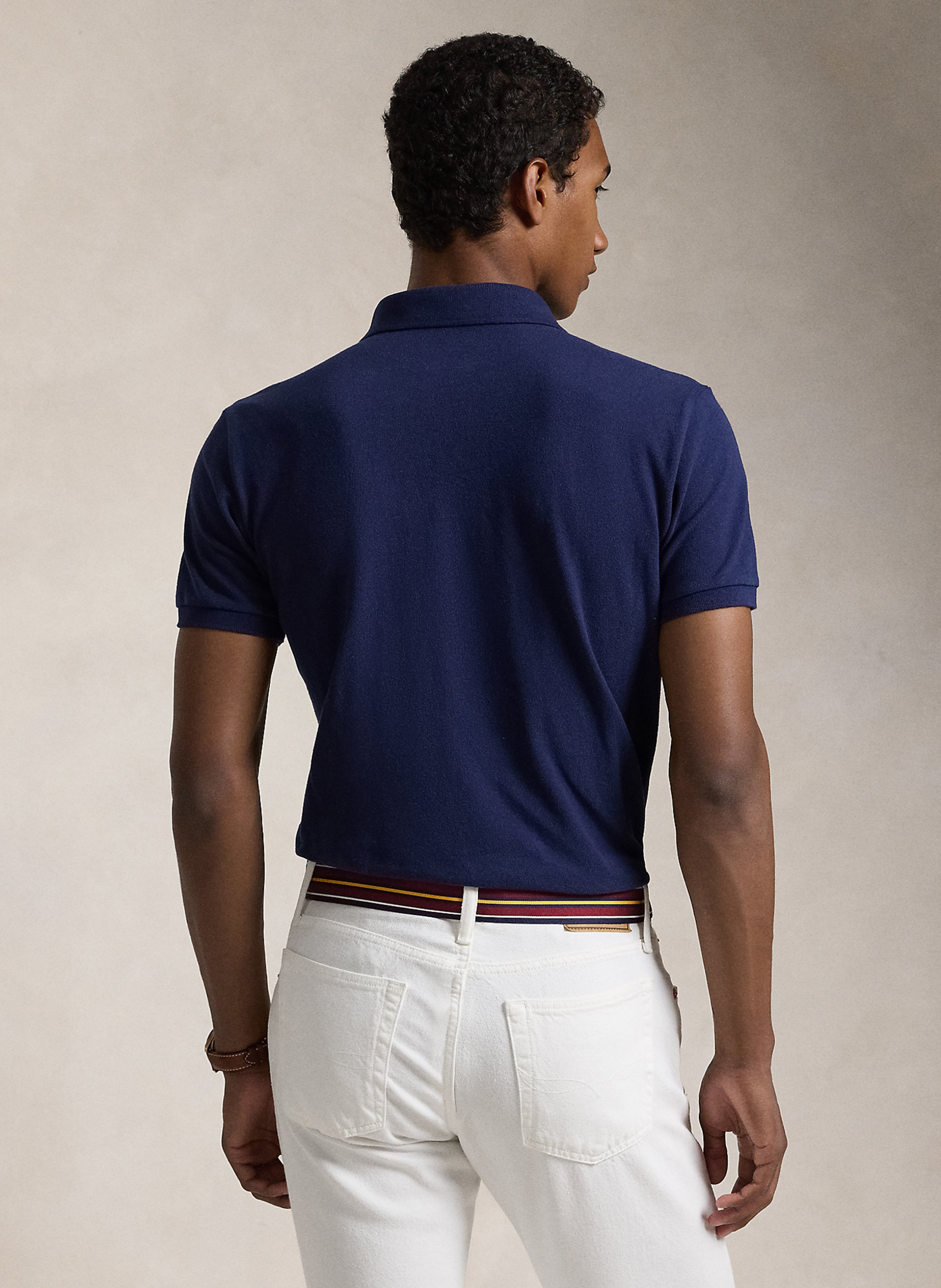 Embroidered slim fit cotton polo POLO RALPH LAUREN Blue