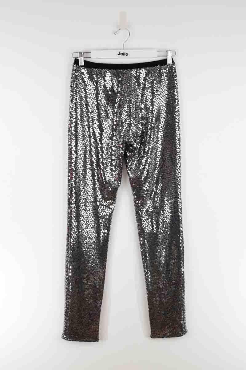 Pantalon slim argent MODETROTTER - Seconde Main Argent