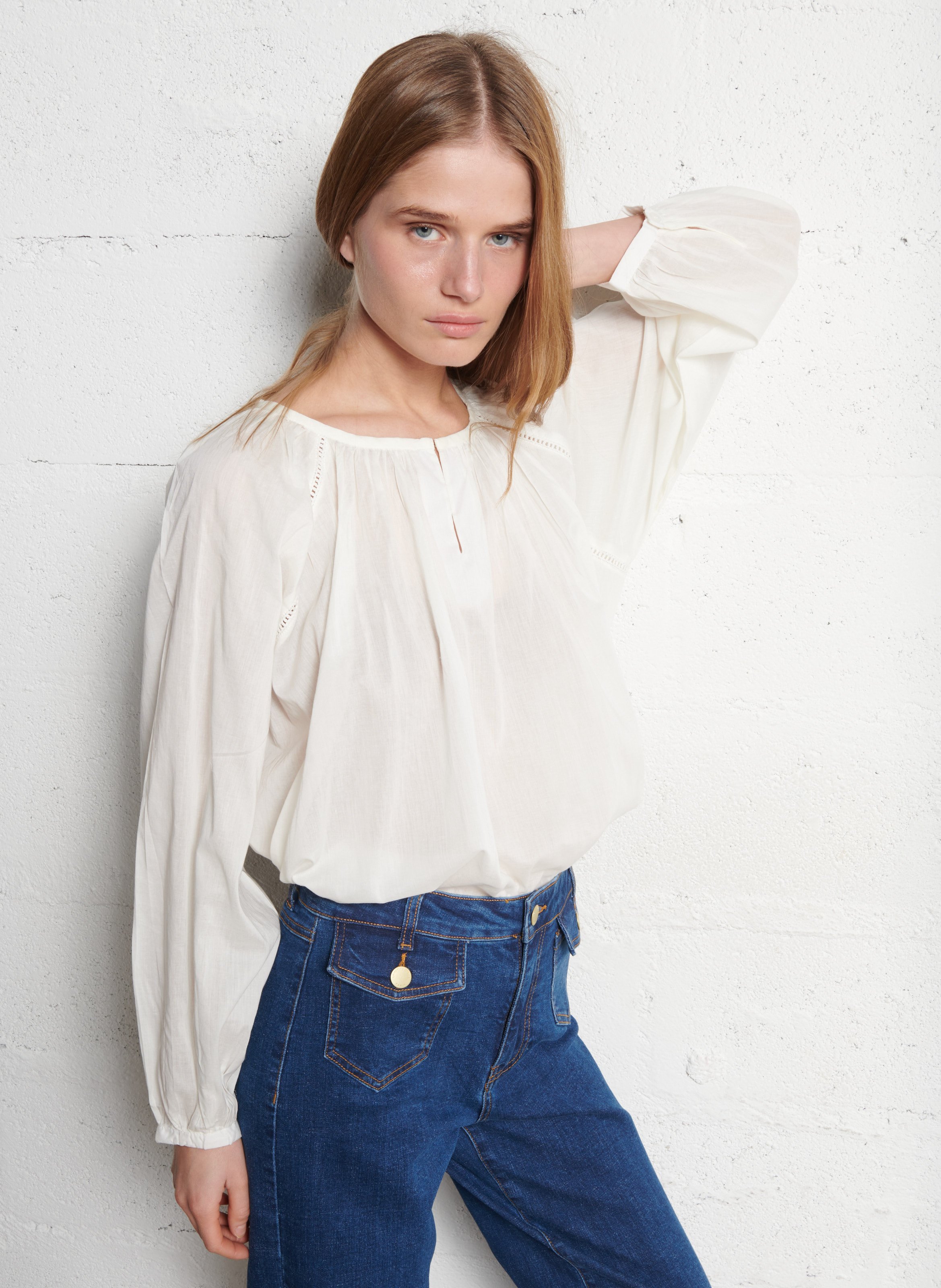 Loose-fit cotton blouse LA PETITE ETOILE Beige