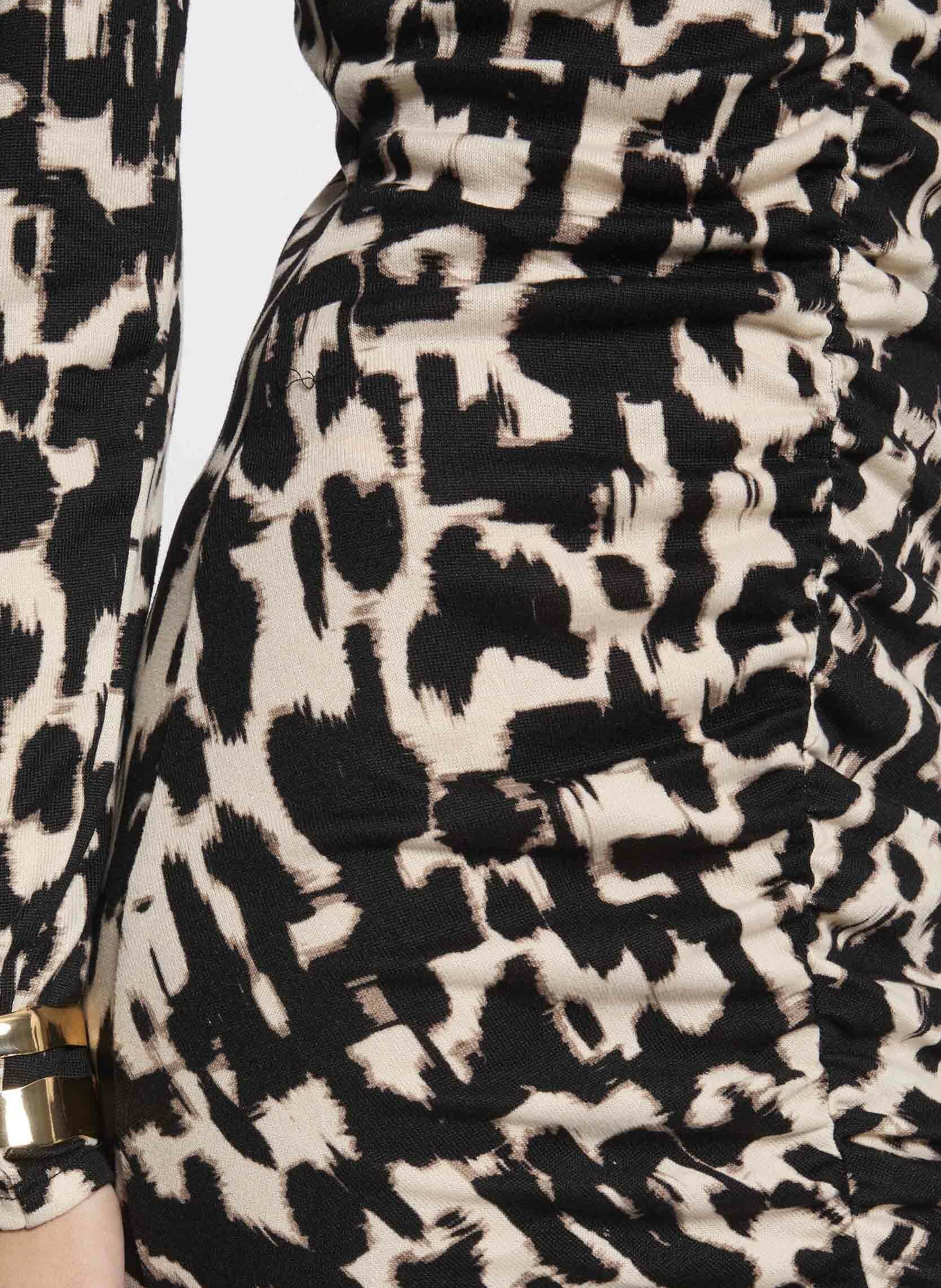 Robe courte col v à imprimé léopard MORGAN Multicolore