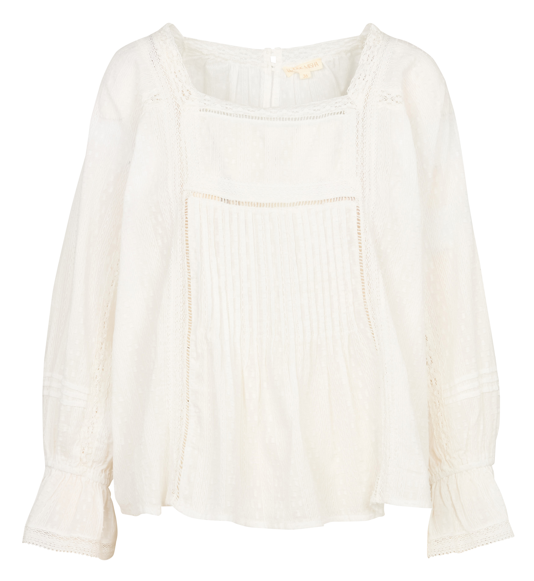 Square neck cotton blouse LOUISE MISHA White