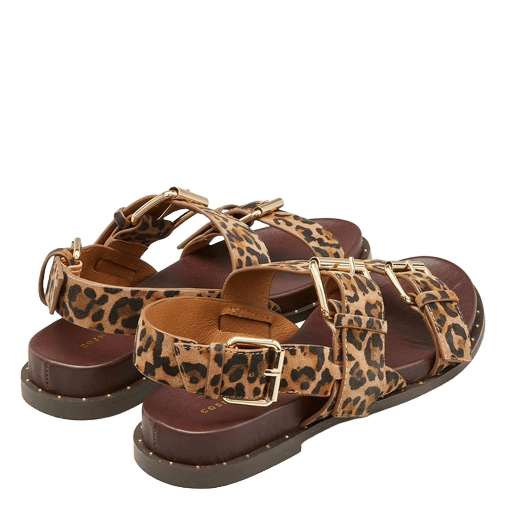 Avarca Berlin - Flache Ledersandalen mit Samt COSMOPARIS Beige