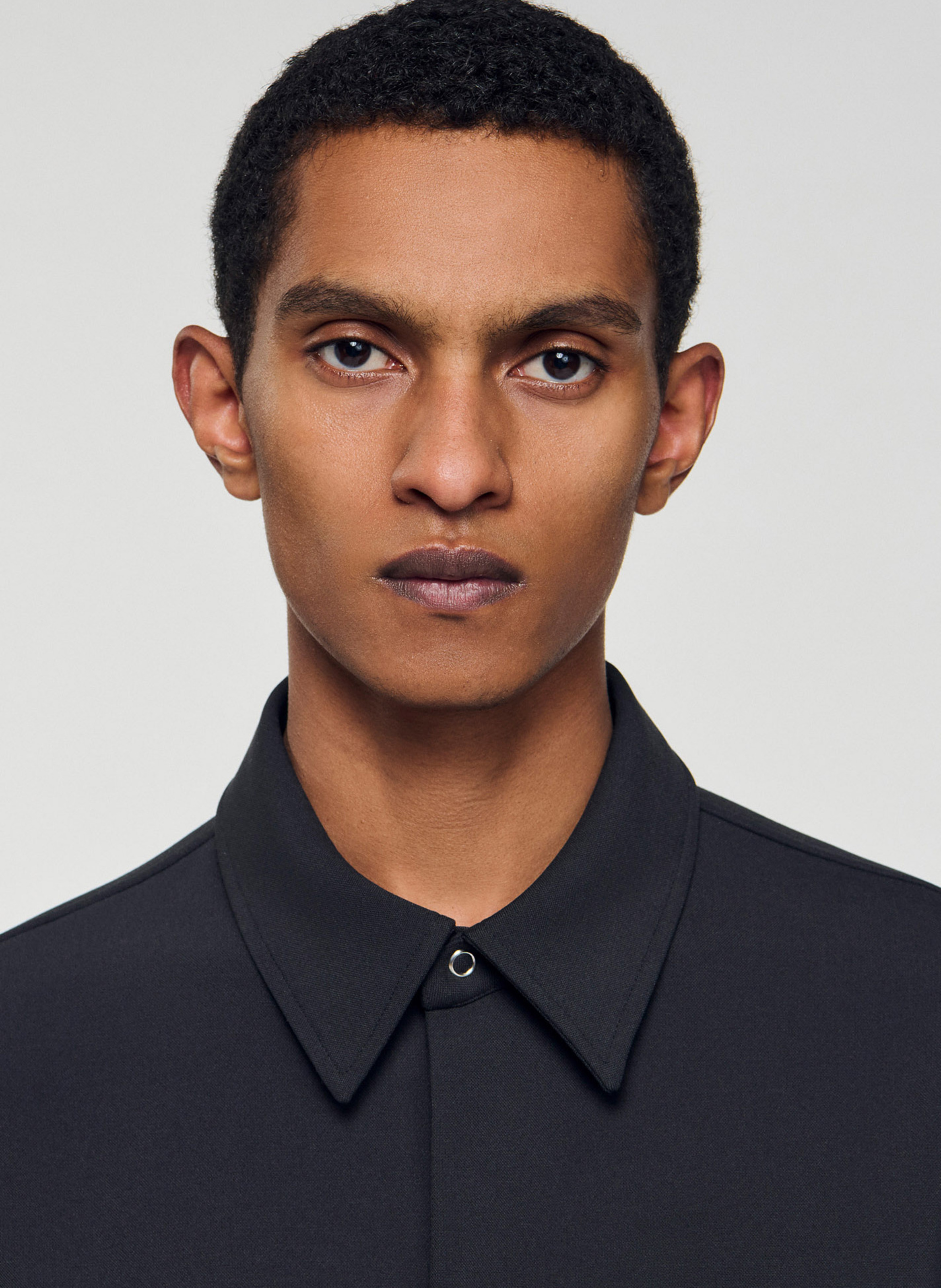 Chemise droite à col classique  SANDRO Gris