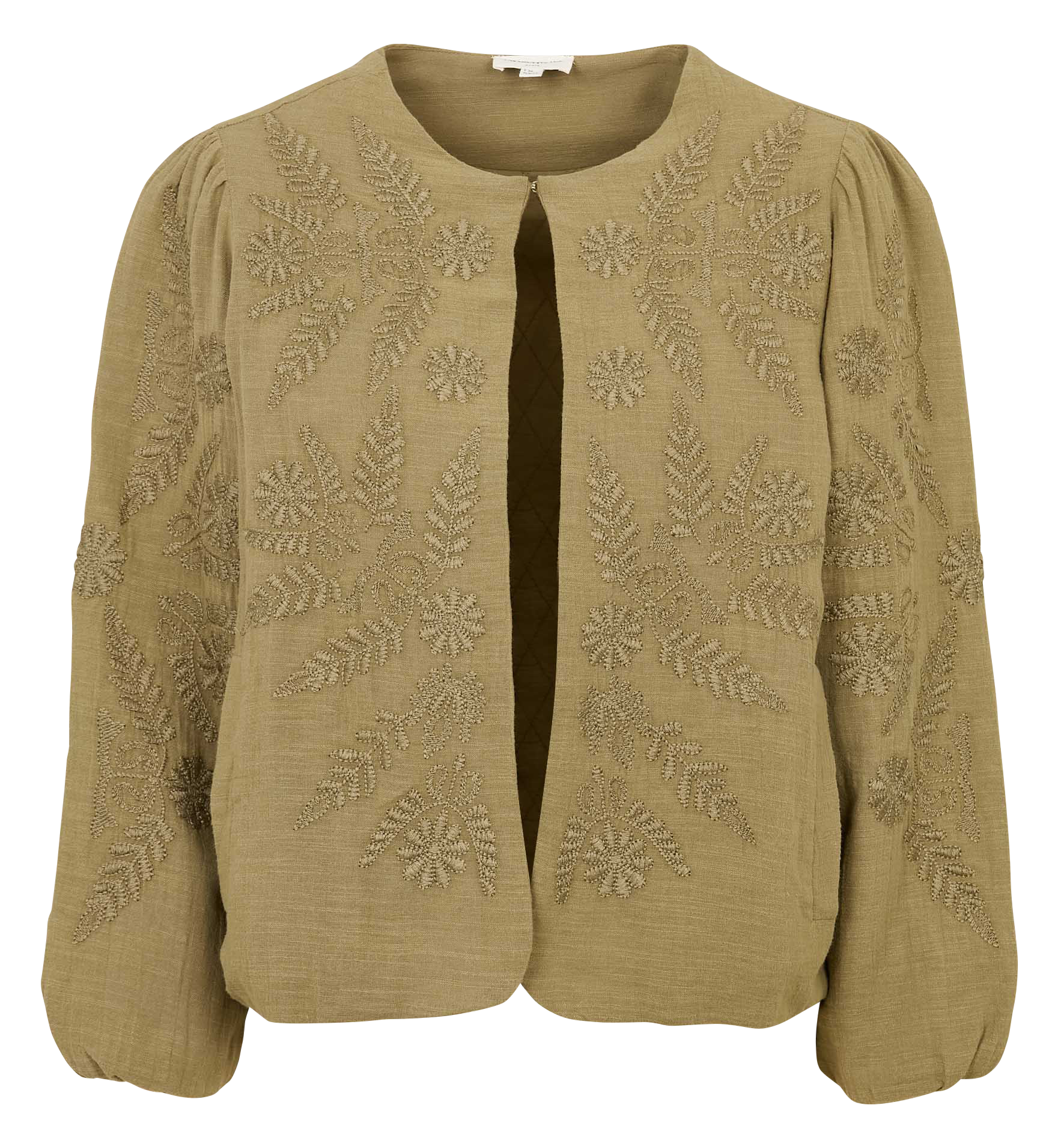 Veste droite en coton brodé MAISON 123 Kaki