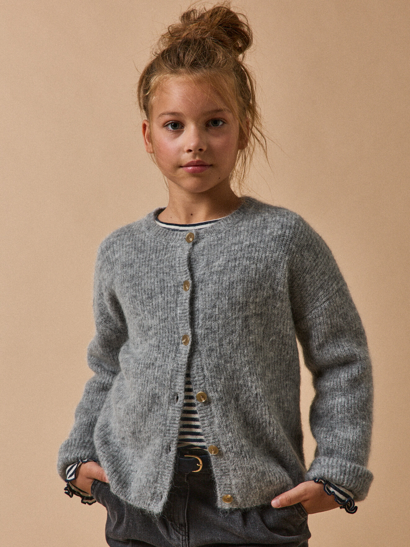 Cardigan with wool and mohair CYRILLUS Grey