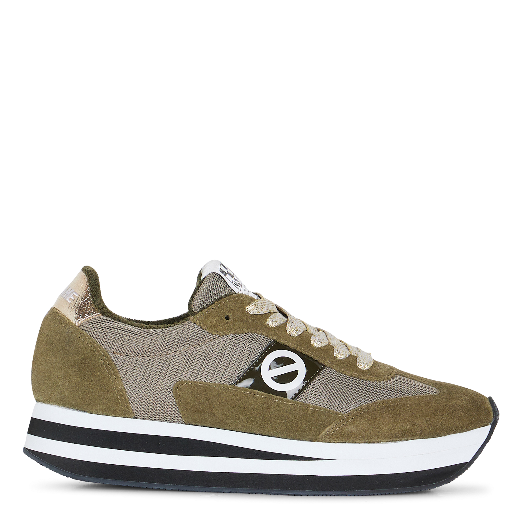 Zapatillas bajas de mezcla de piel NO NAME Caqui