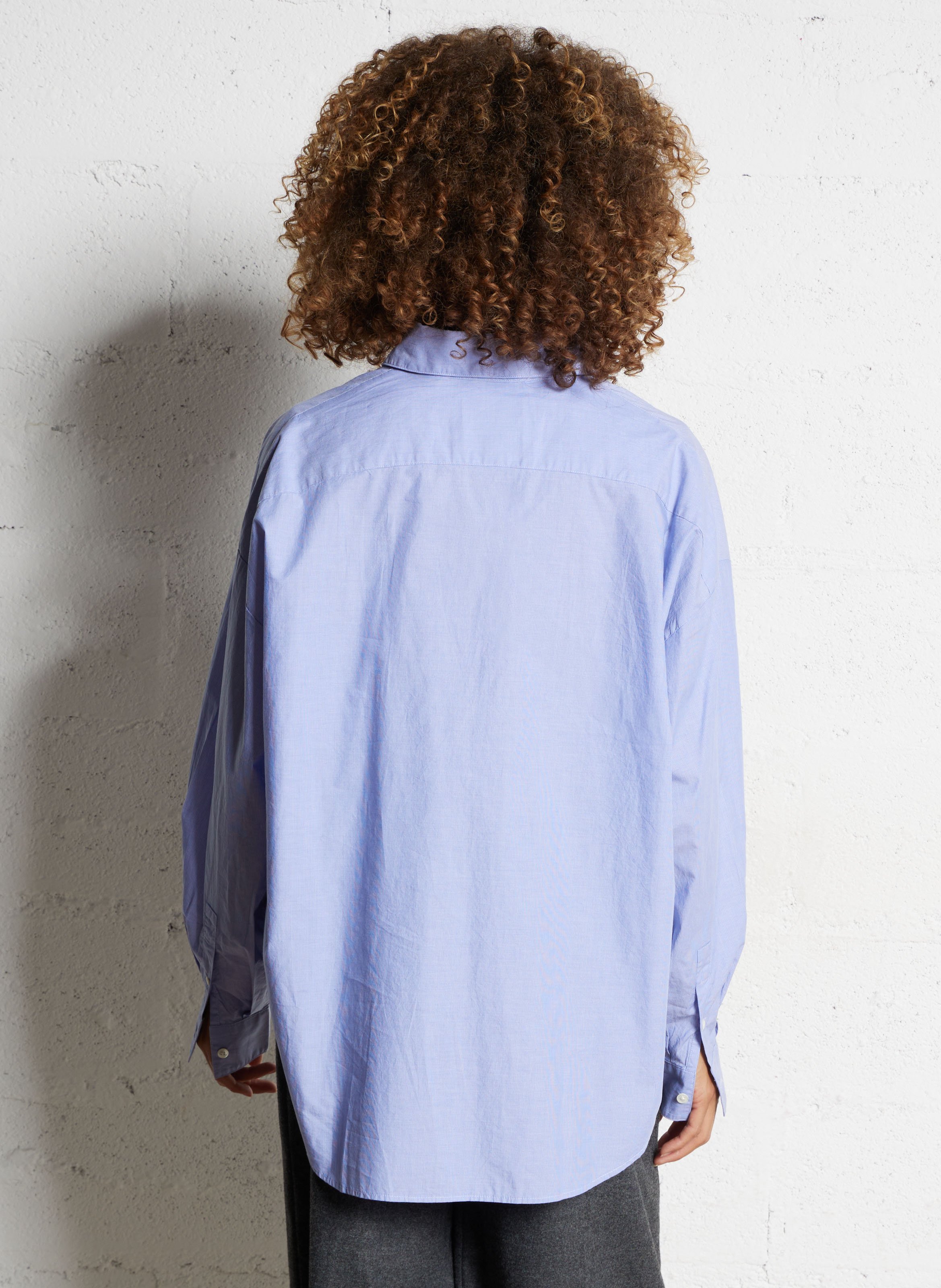 Oversized gestreept overhemd met verstelbare pasvorm BELLEROSE Blauw