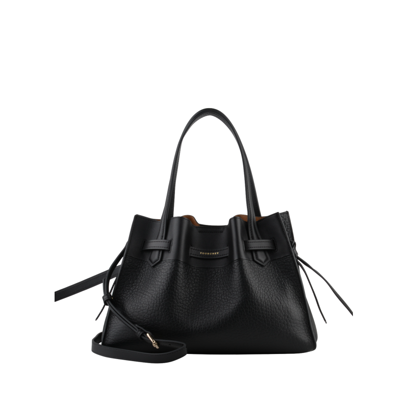Handbag - cowhide leather POURCHET Black