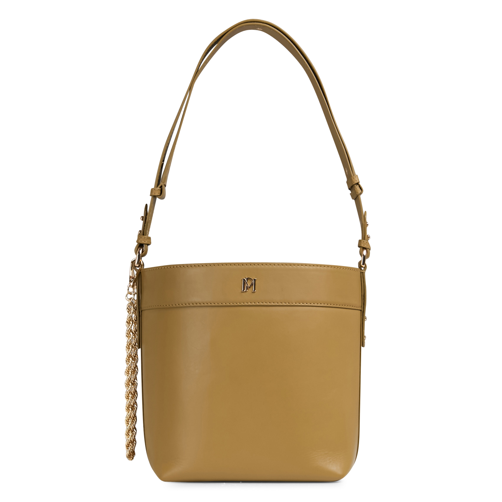 Plain leather bucket bag PETITE MENDIGOTE Green