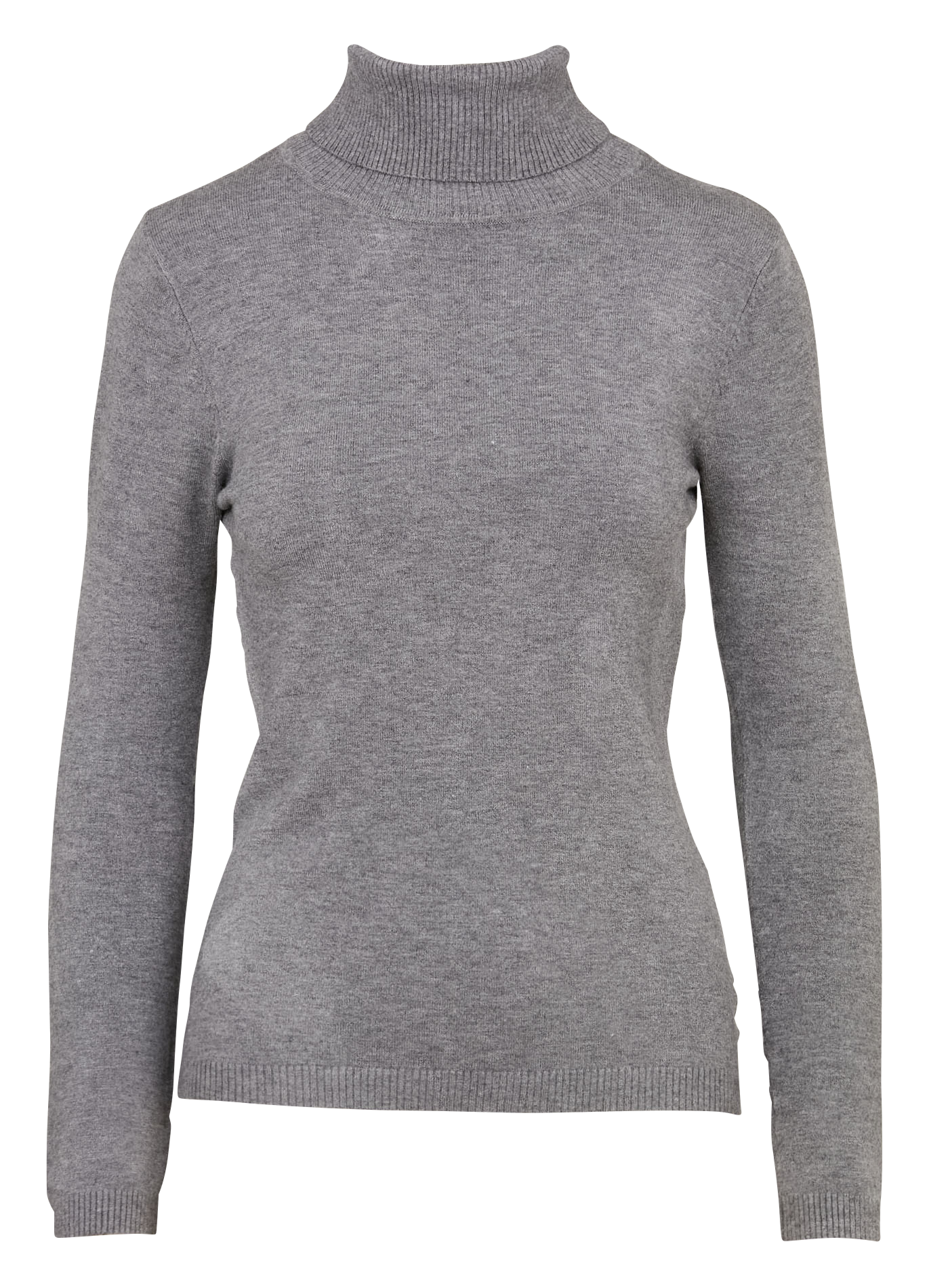 Pull moulant col roulé  Gris
