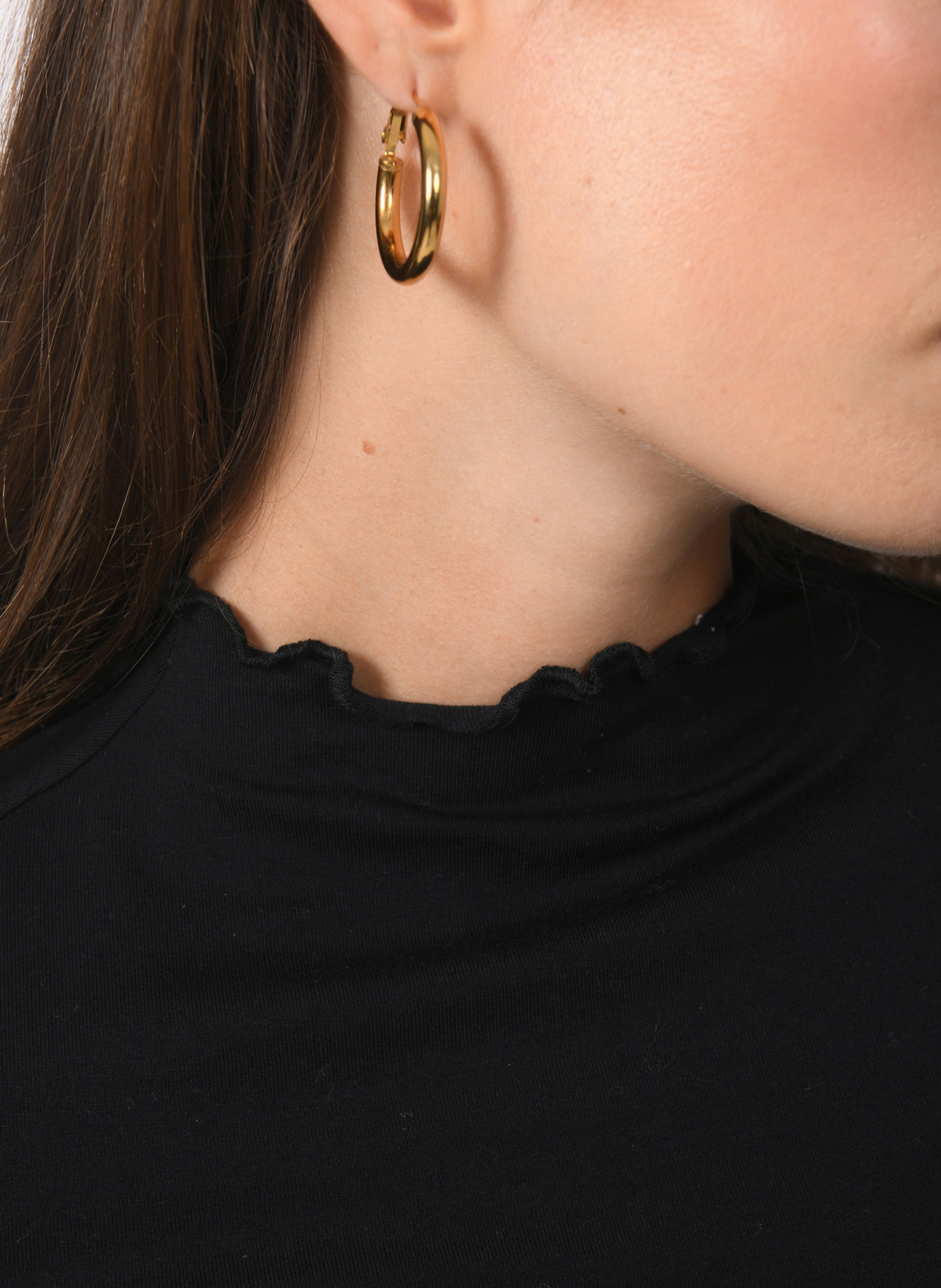 Tee-shirt ajusté effet drapé uni KOOKAI Noir