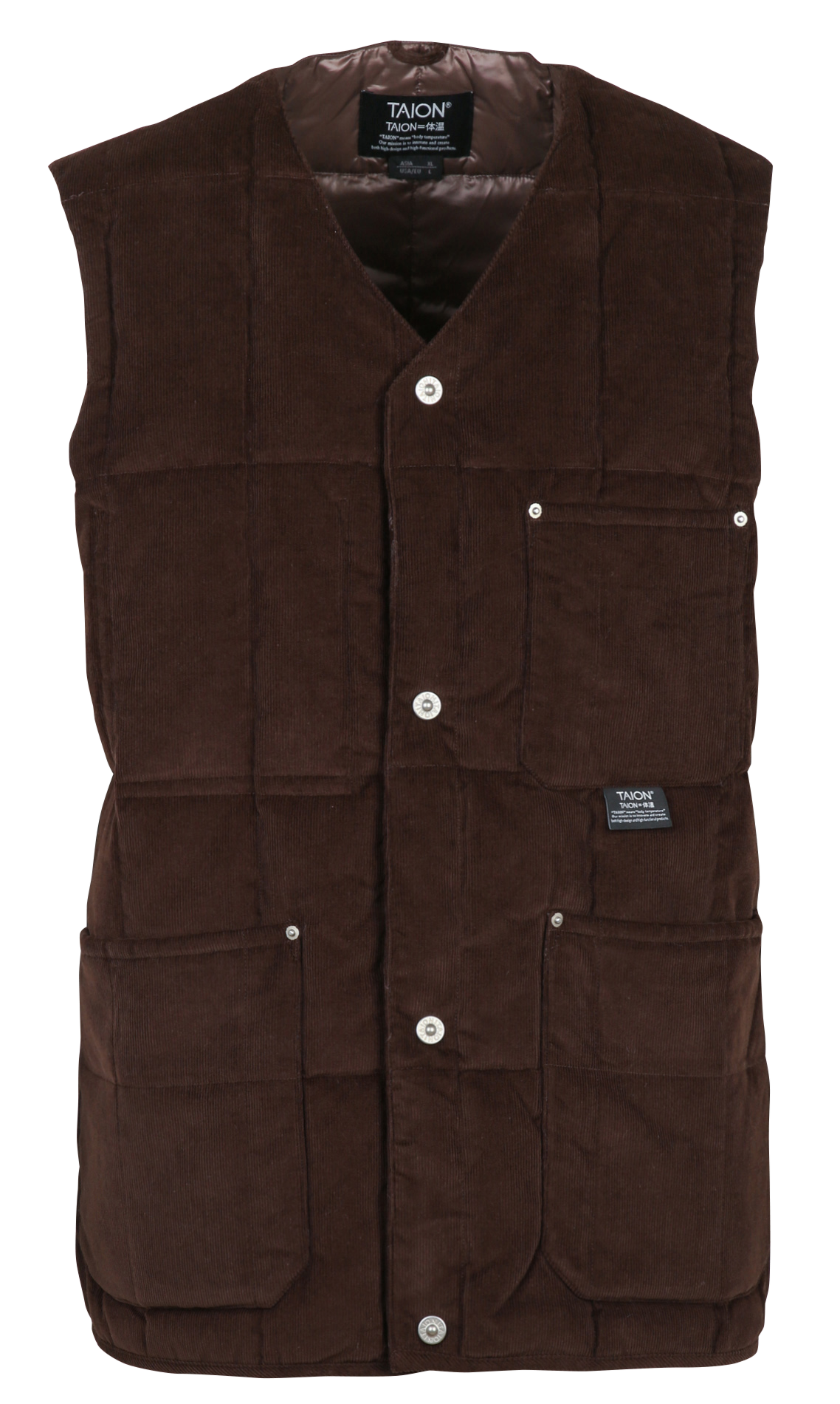 Quilted velvet sleeveless jacket TAION Brown
