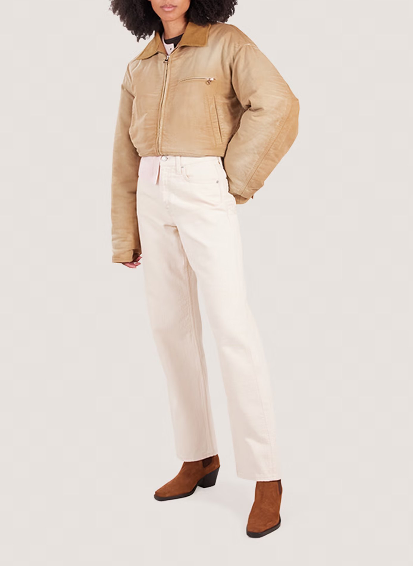 Bottines en cuir velours JONAK Marron