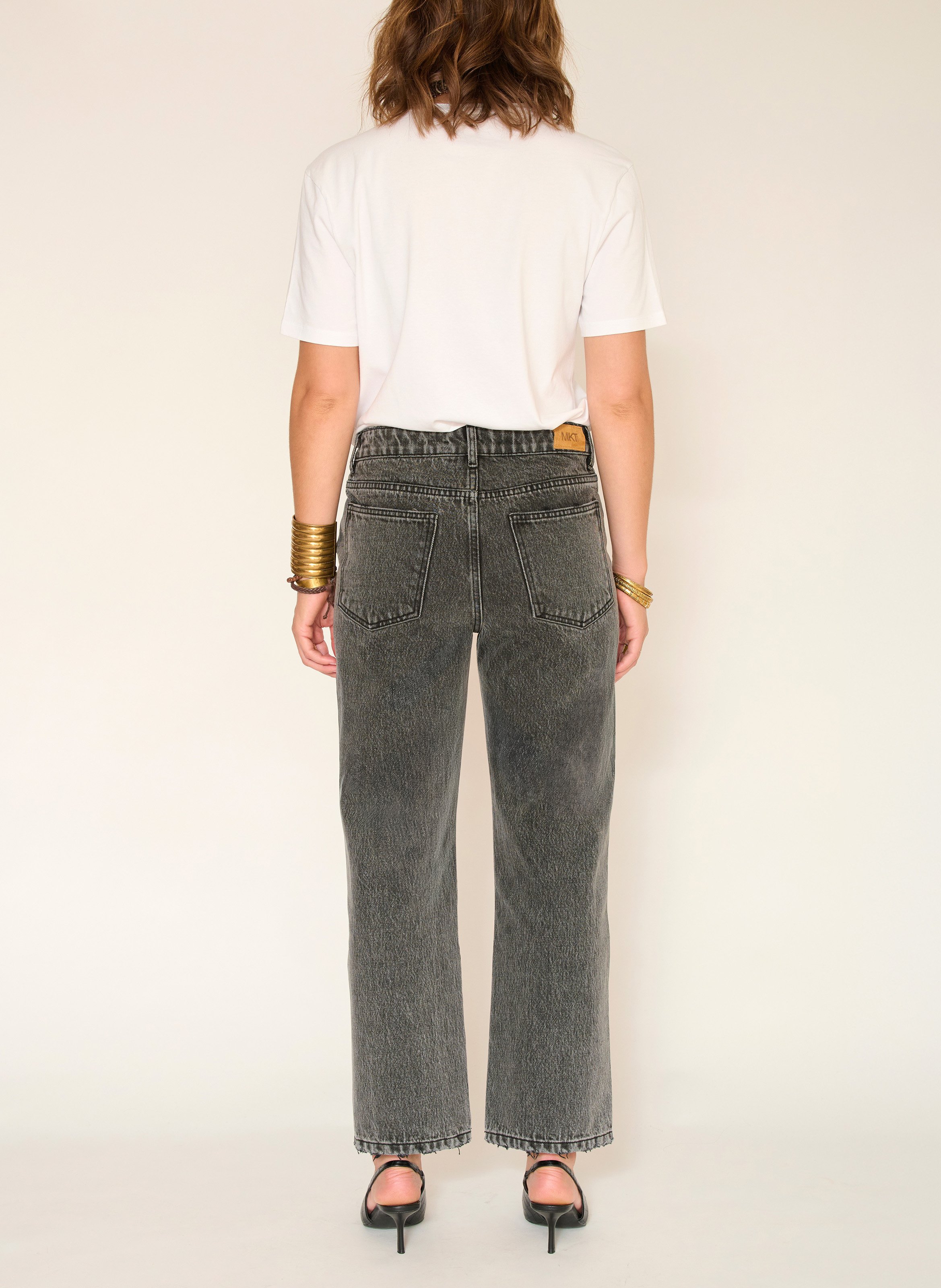Jean droit en coton MKT Gris