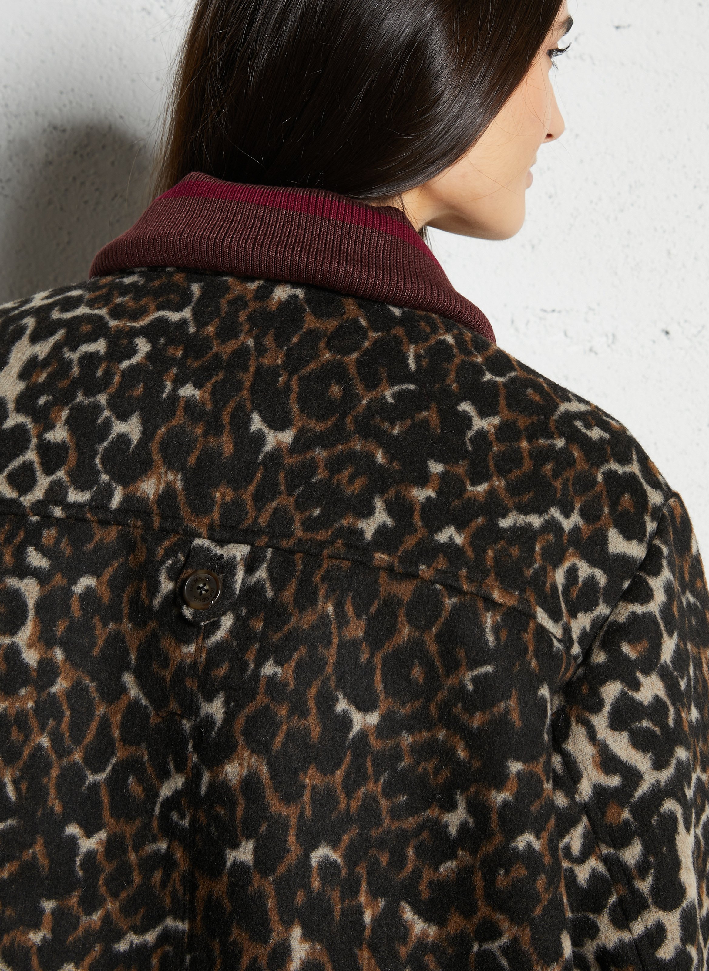 Veste col classique imprimé léopard DAMSON MADDER Multicolore