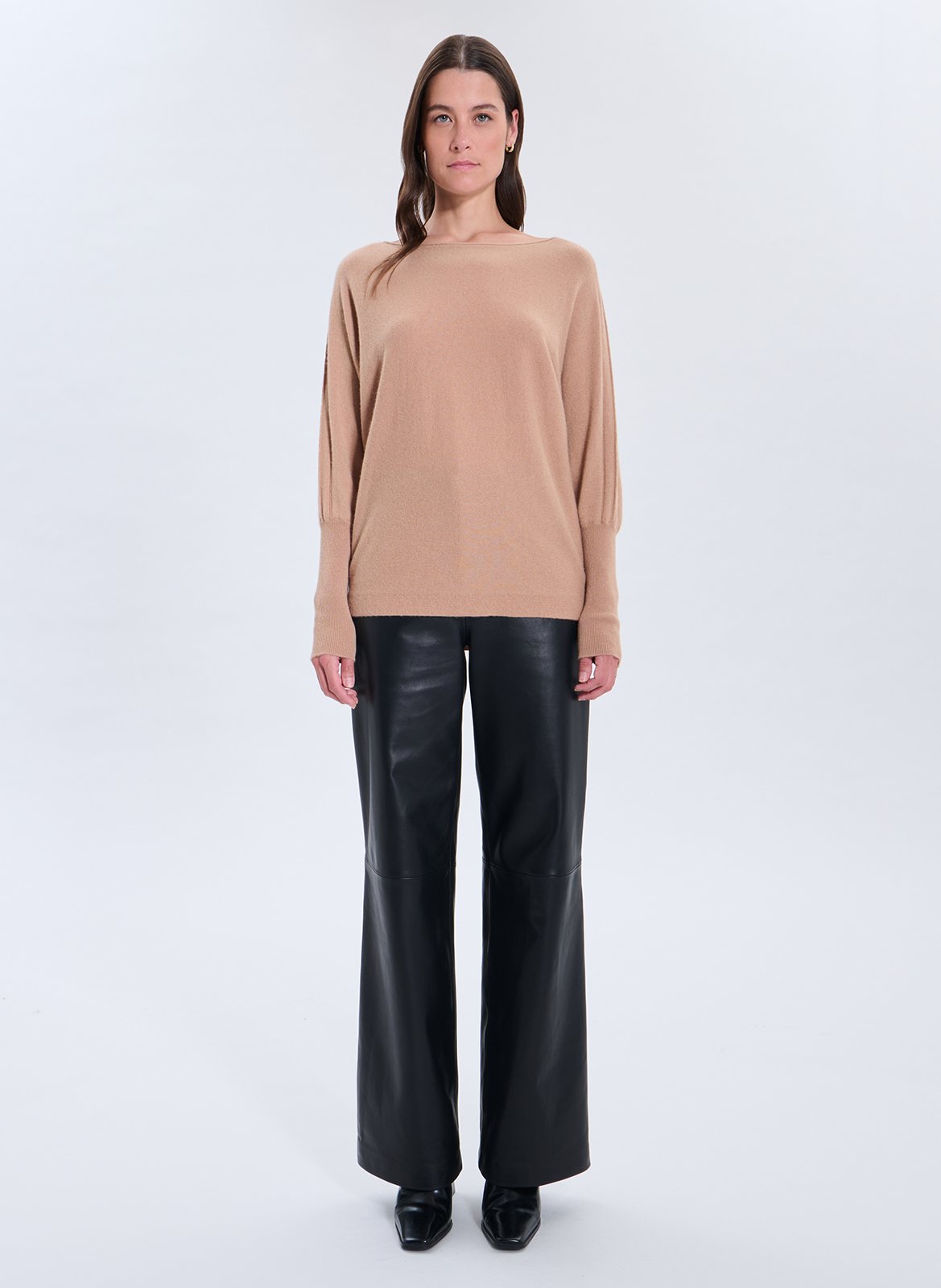 Kasjmier trui met opstaande kraag ZAPA Bruin