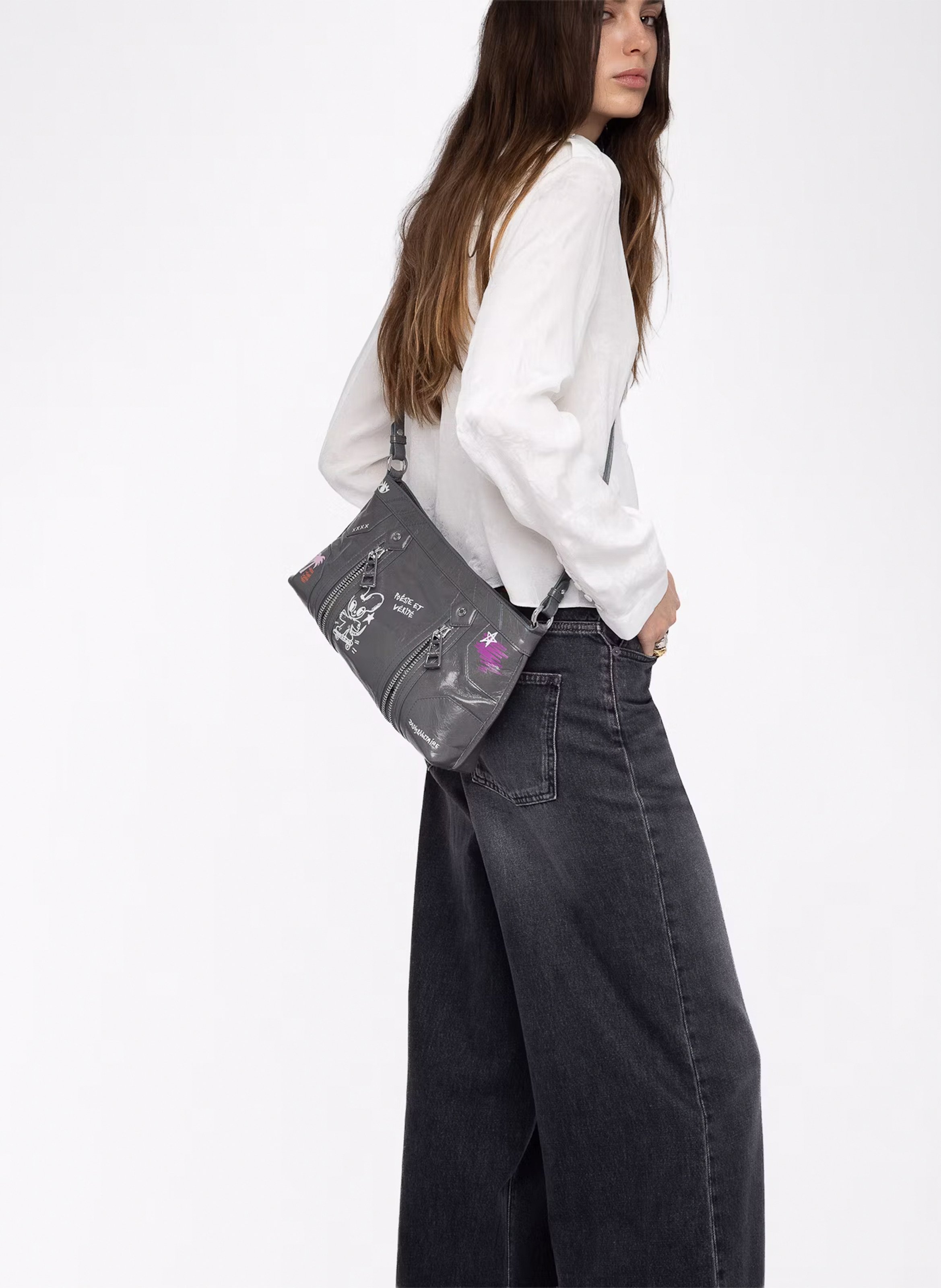 Dori leather shoulder bag ZADIG&VOLTAIRE Grey