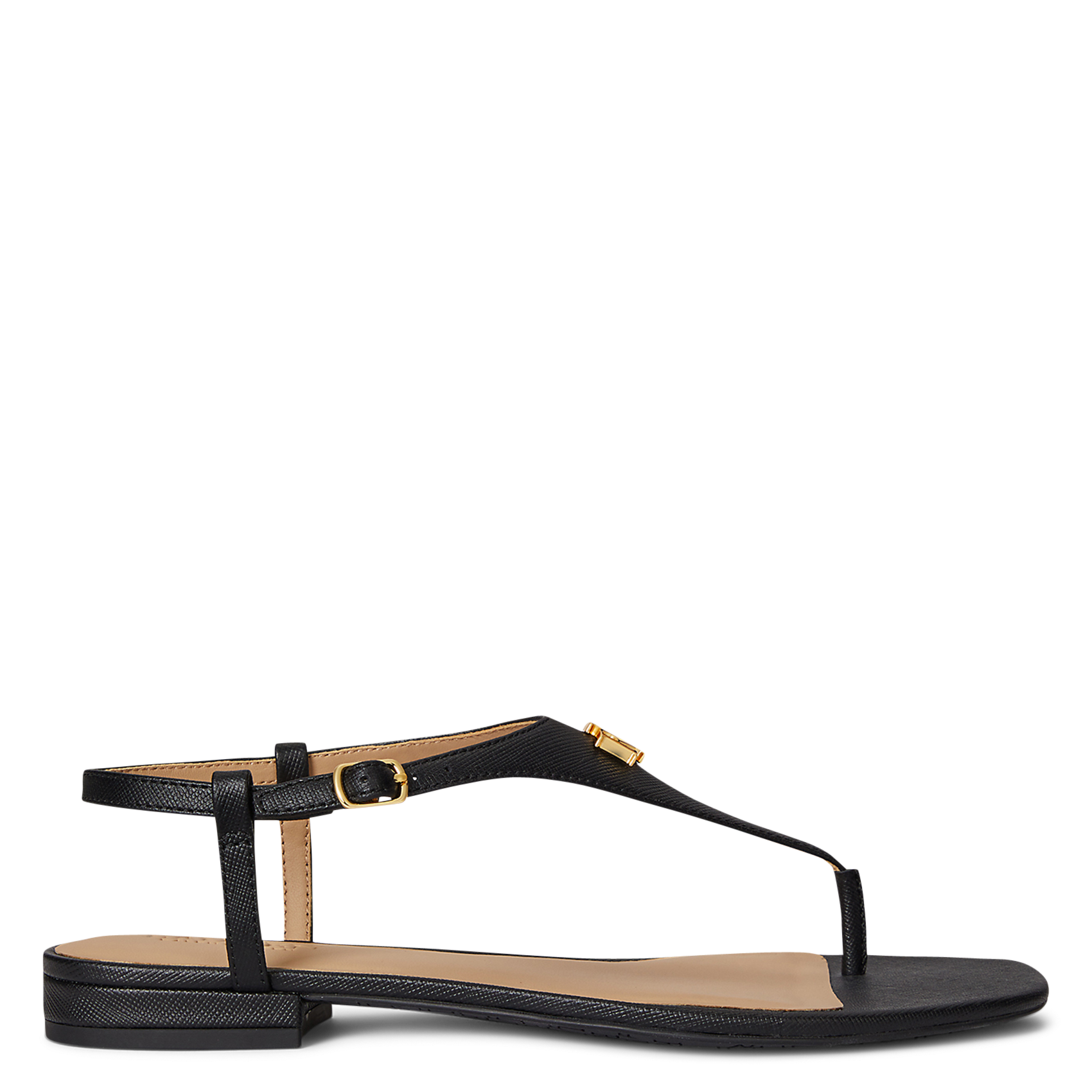 Aouda flat leather sandals POLO RALPH LAUREN Black
