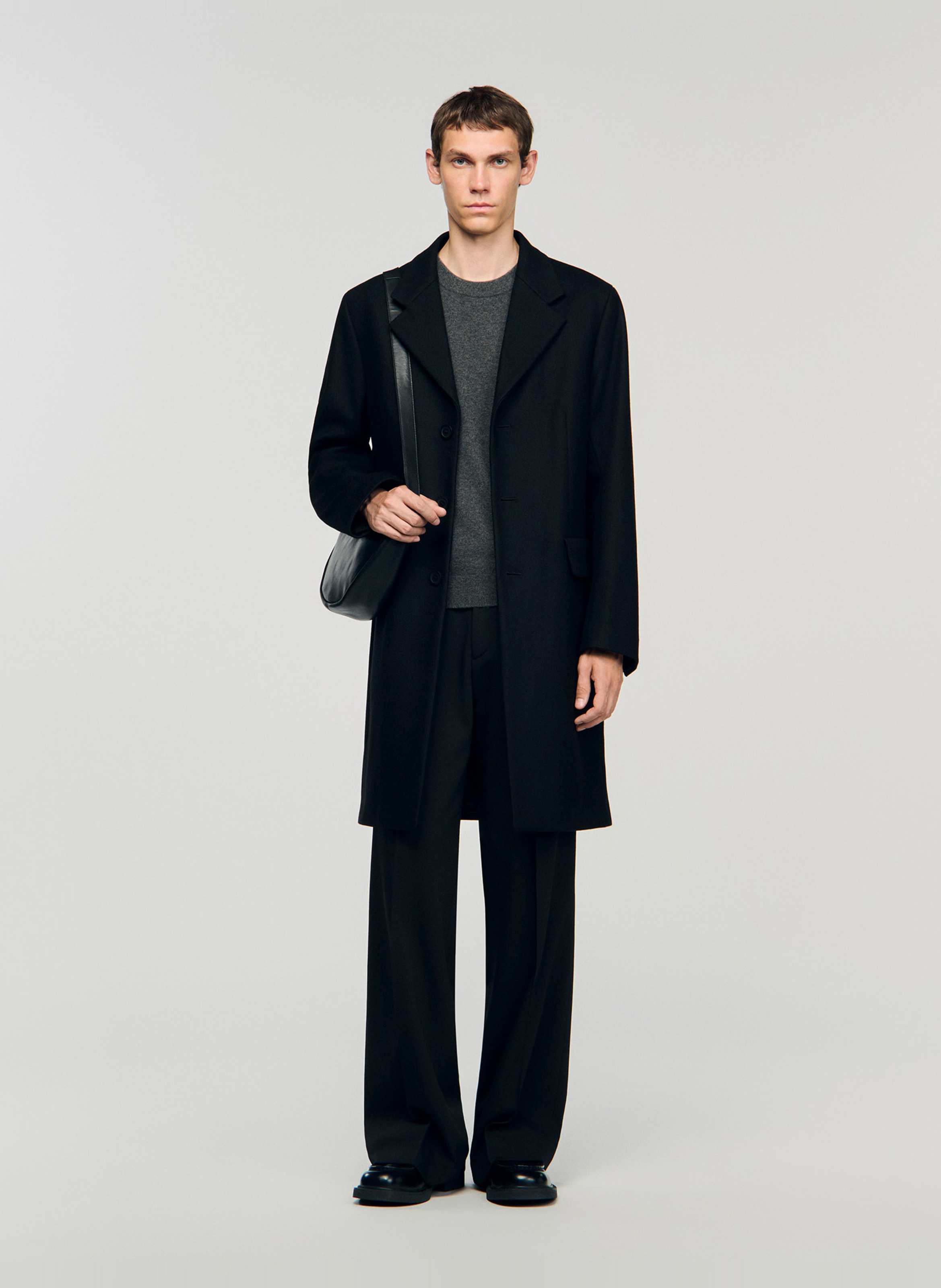 Alpaca wool coat  SANDRO Black