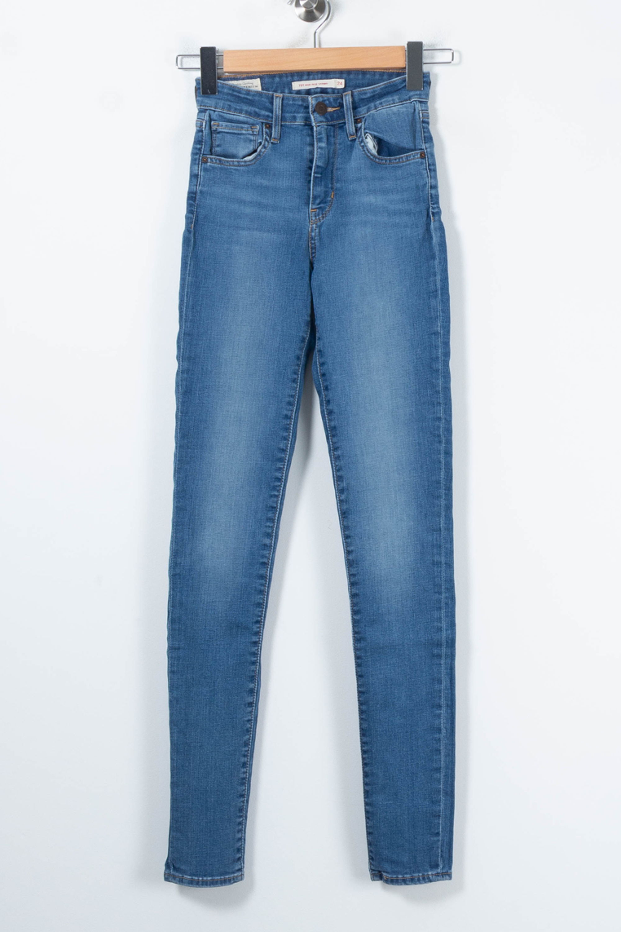 Cropped slim jeans with studs LEVI'S - Seconde main Blue
