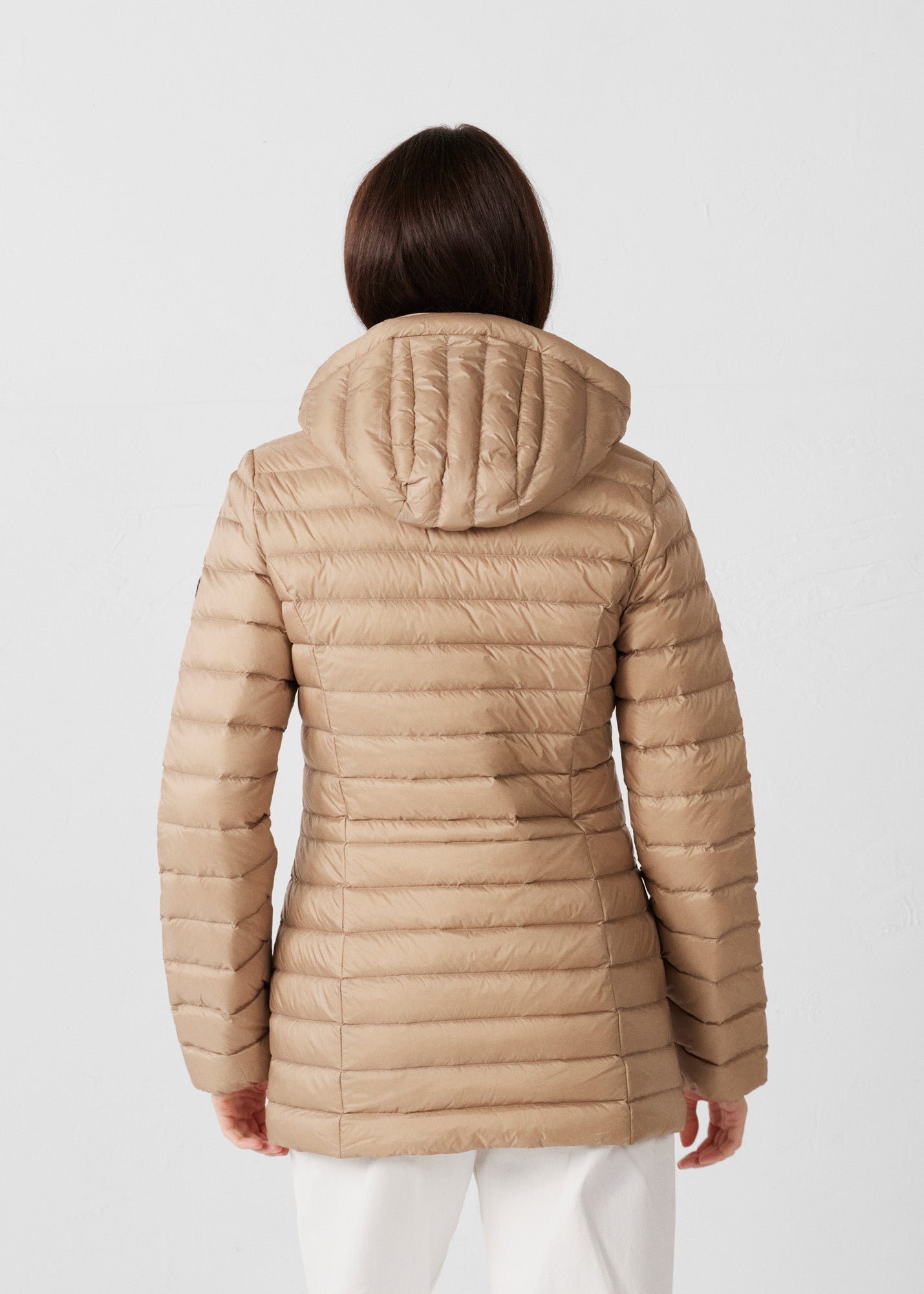 Mid-length hooded puffer jacket nour 2.0 JOTT Beige