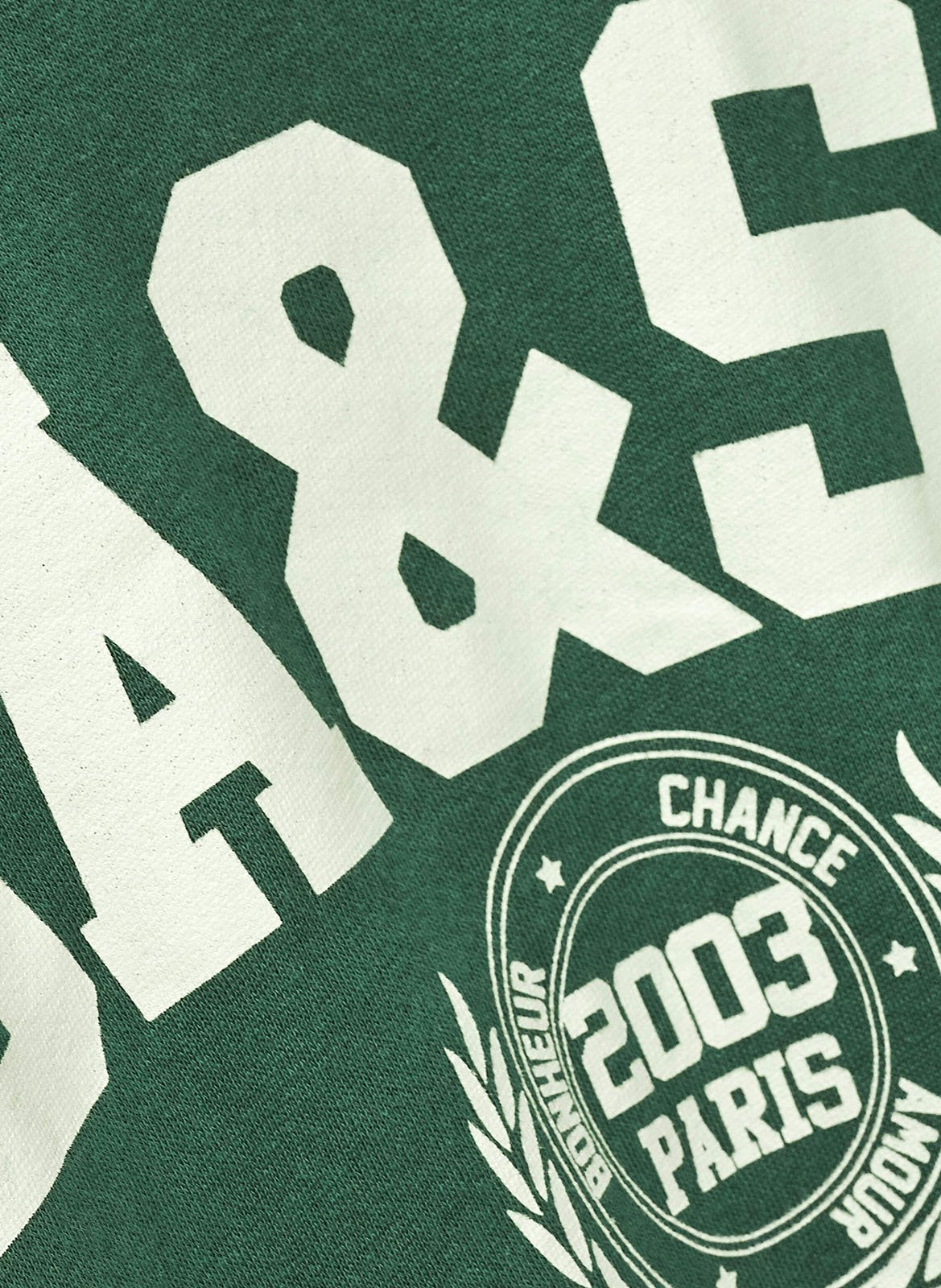 Wijde sweater van katoenblend met zeefdruk BA&SH Groen