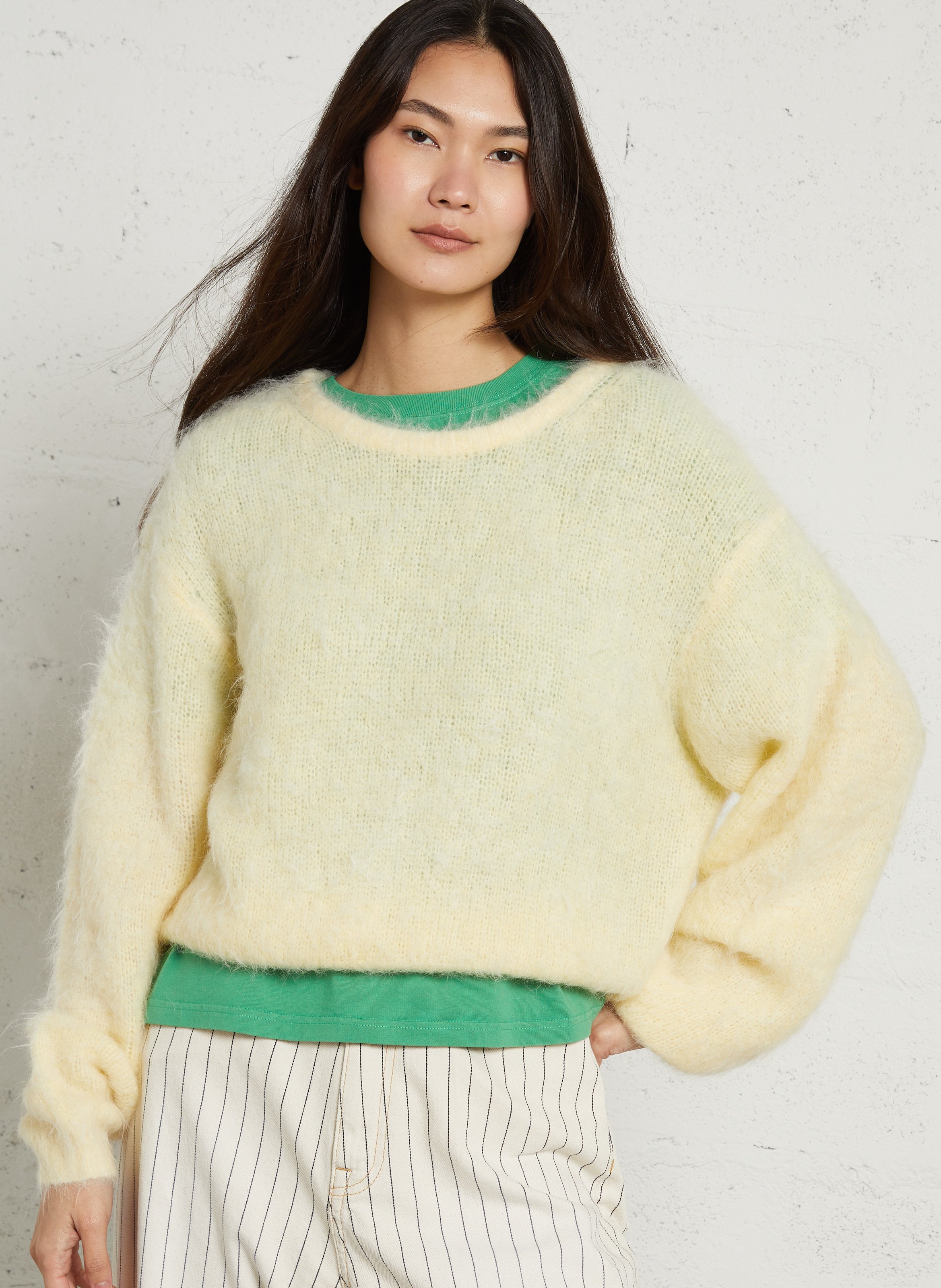 Oversized trui met ronde hals, wolblend AMERICAN VINTAGE