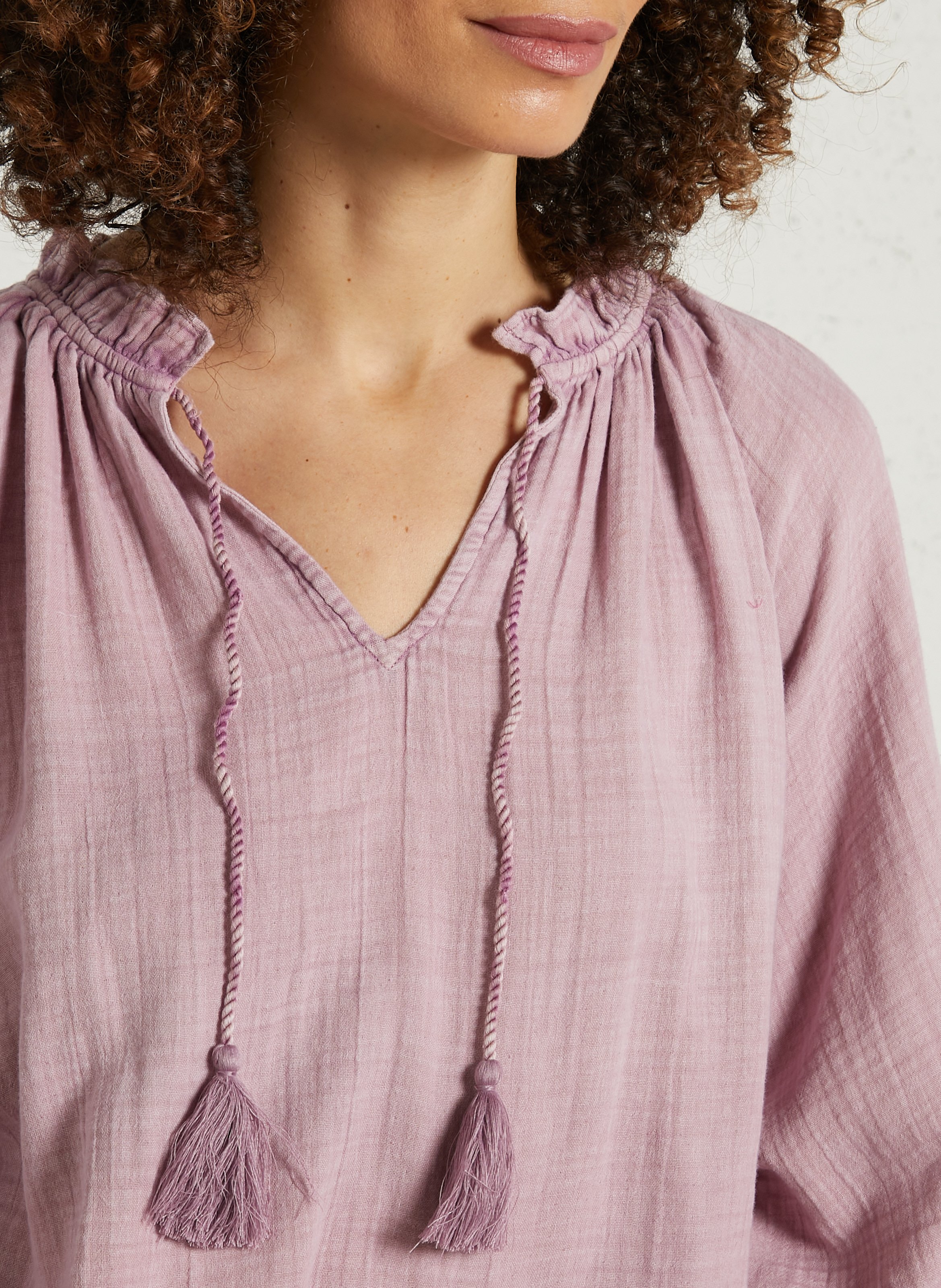 V-neck cotton blouse LA PETITE ETOILE Pink