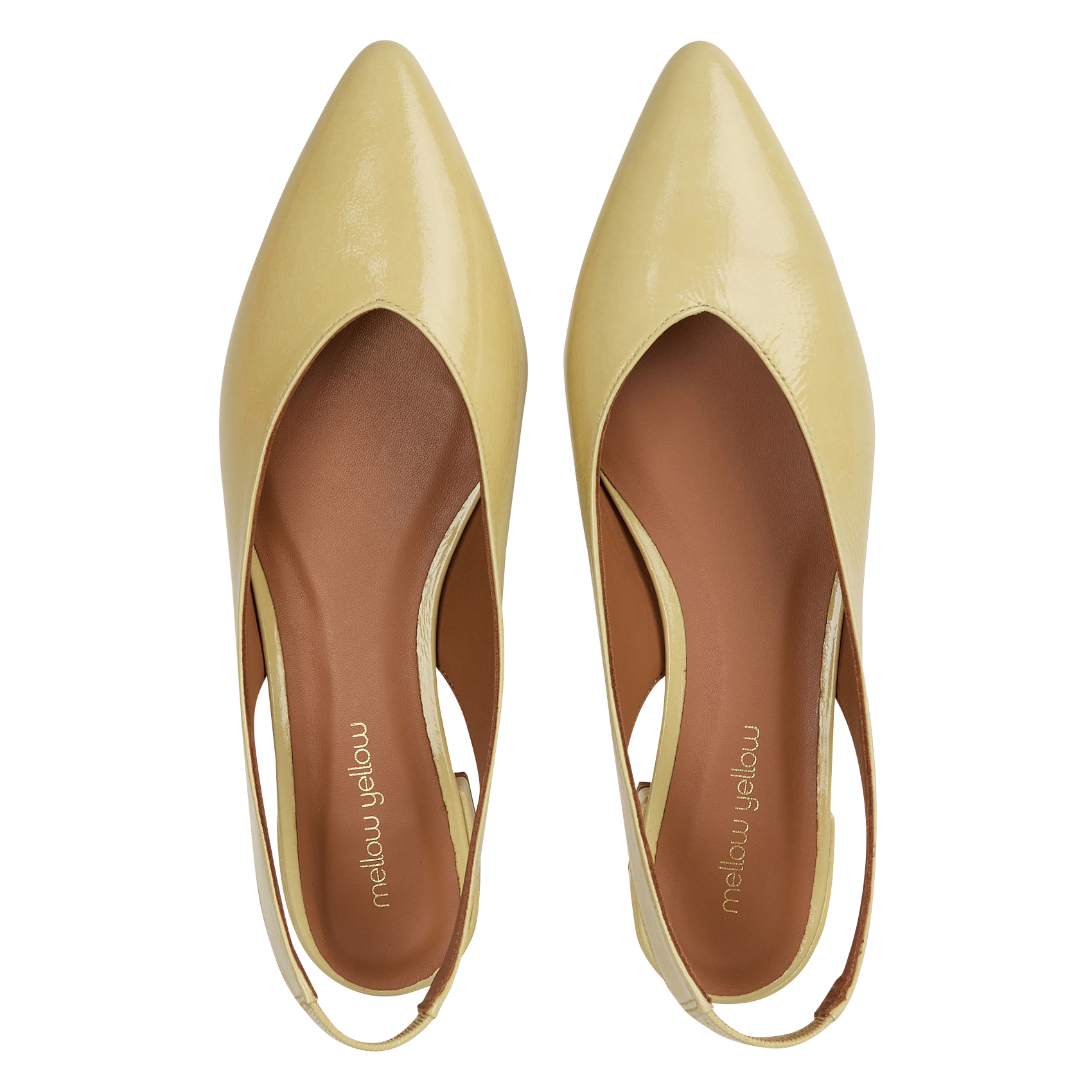 Ballerines slingback unies en cuir MELLOW YELLOW Jaune