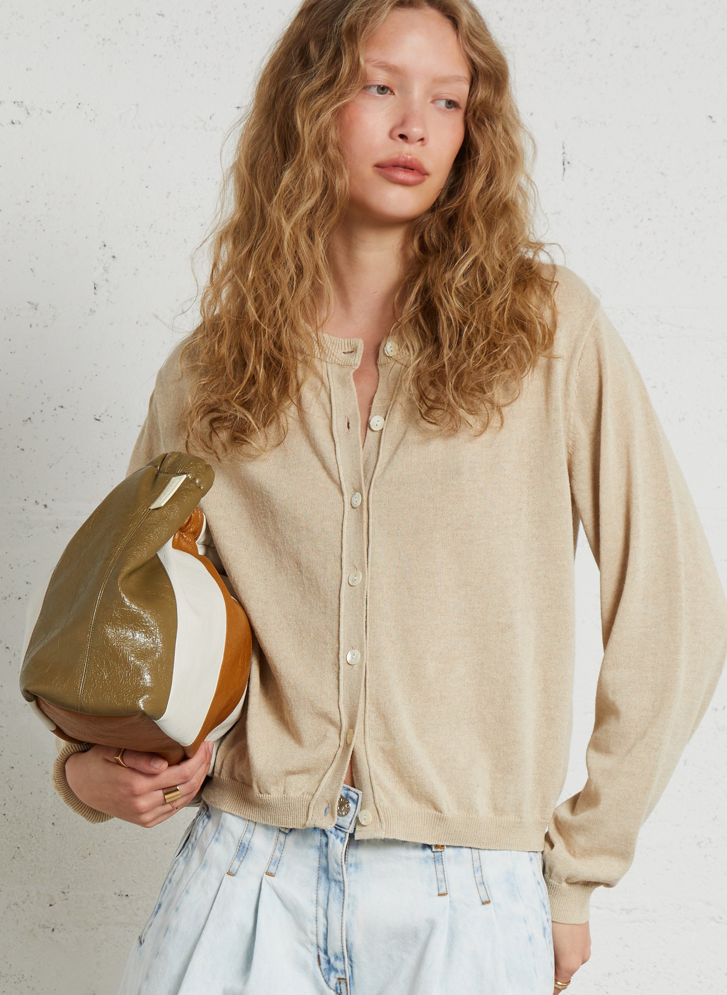 Oversized round neck vest BELLEROSE