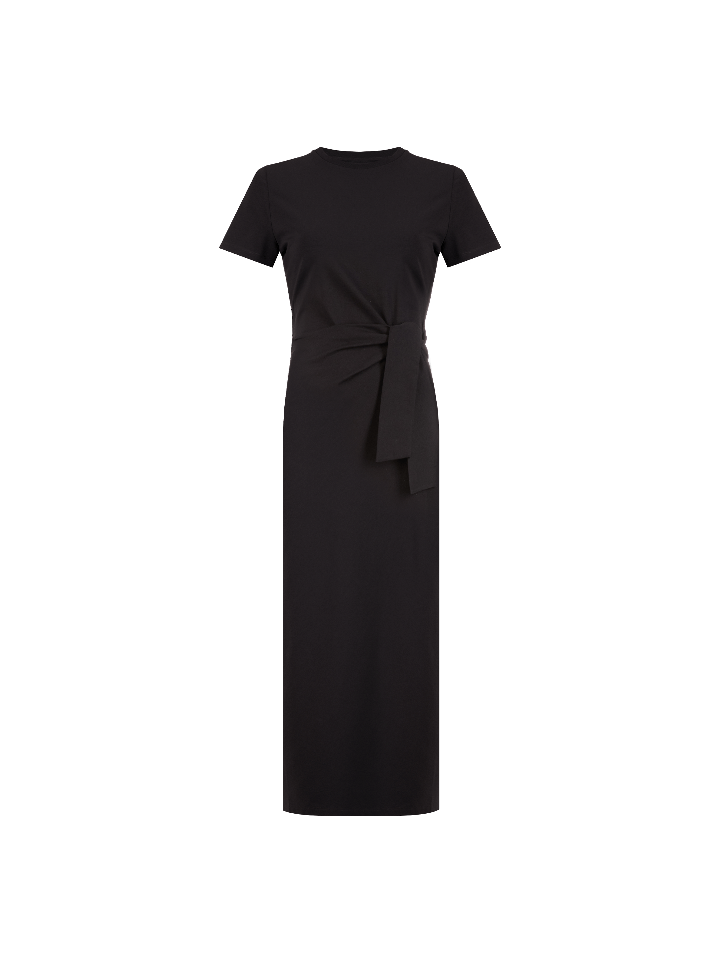Lange jurk met ronde hals Zwart