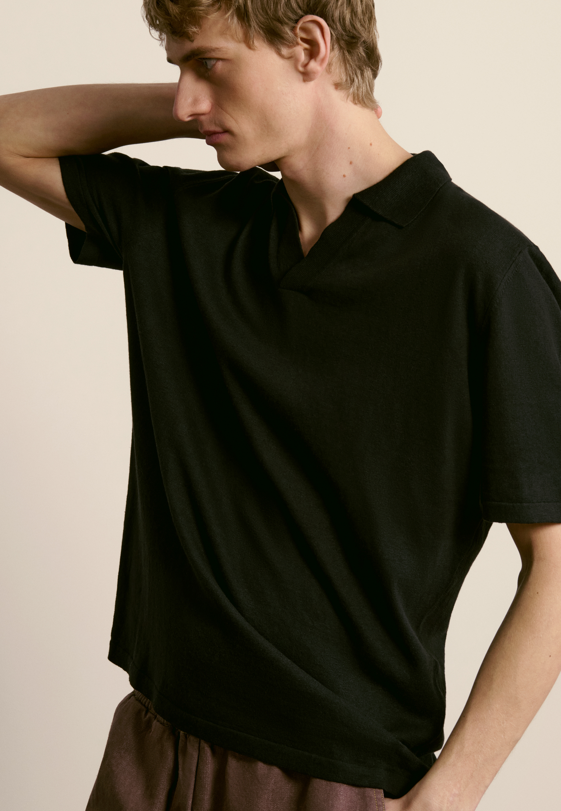 Cotton and linen polo MAISON MONTAGUT