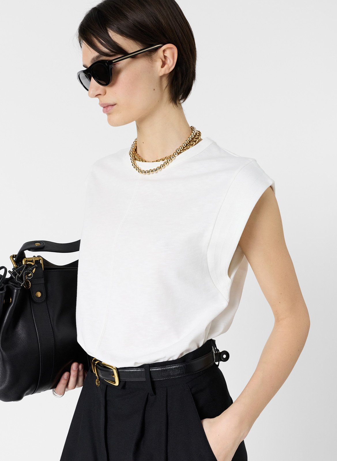 Tailliertes Baumwoll-T-Shirt mit Rundhalsausschnitt GERARD DAREL Weiss