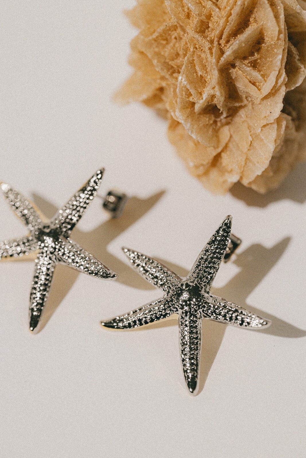 Large star stud earrings silver-plated MONSIEUR SIMONE Silver