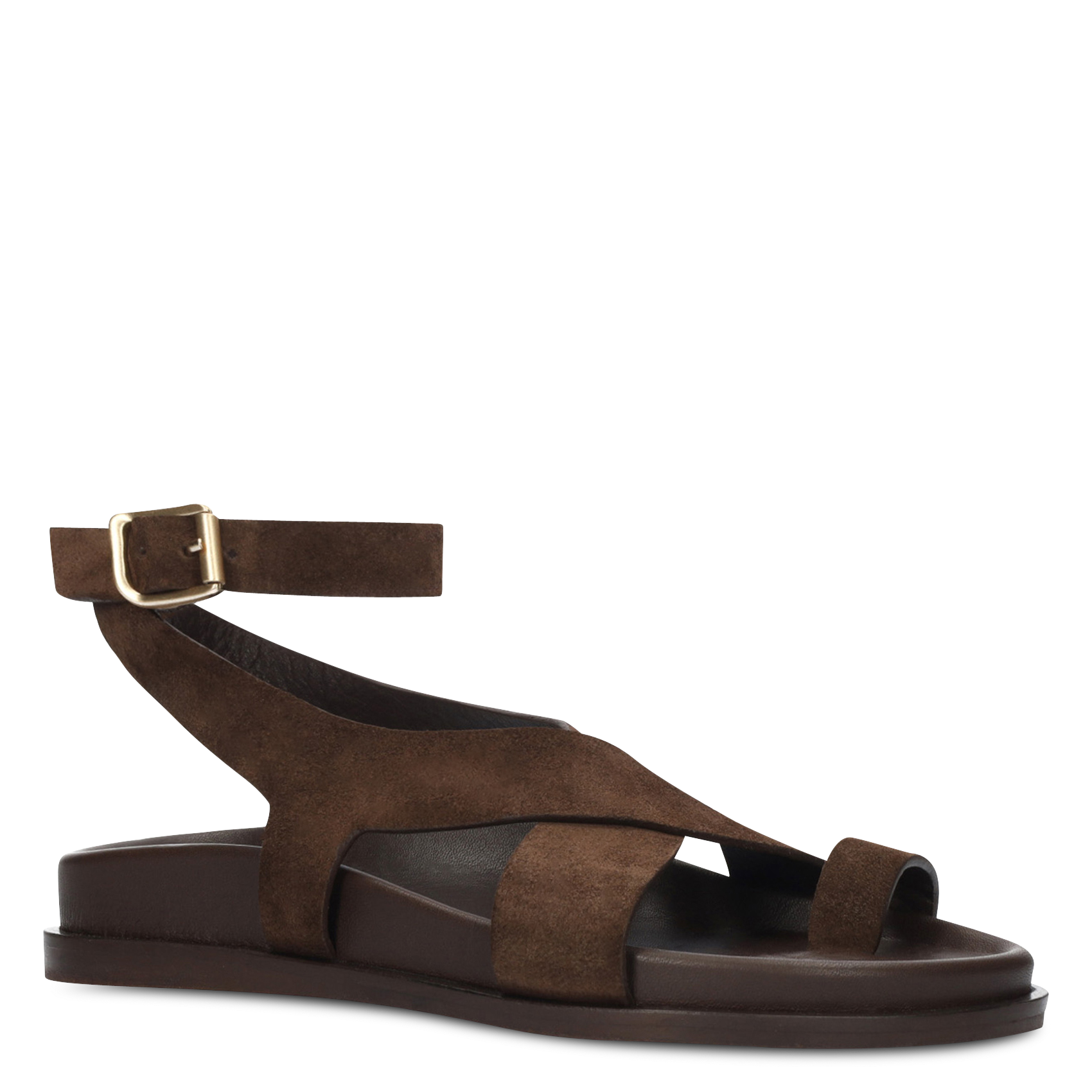 Sandales plates à lanières en daim BIBI LOU Marron