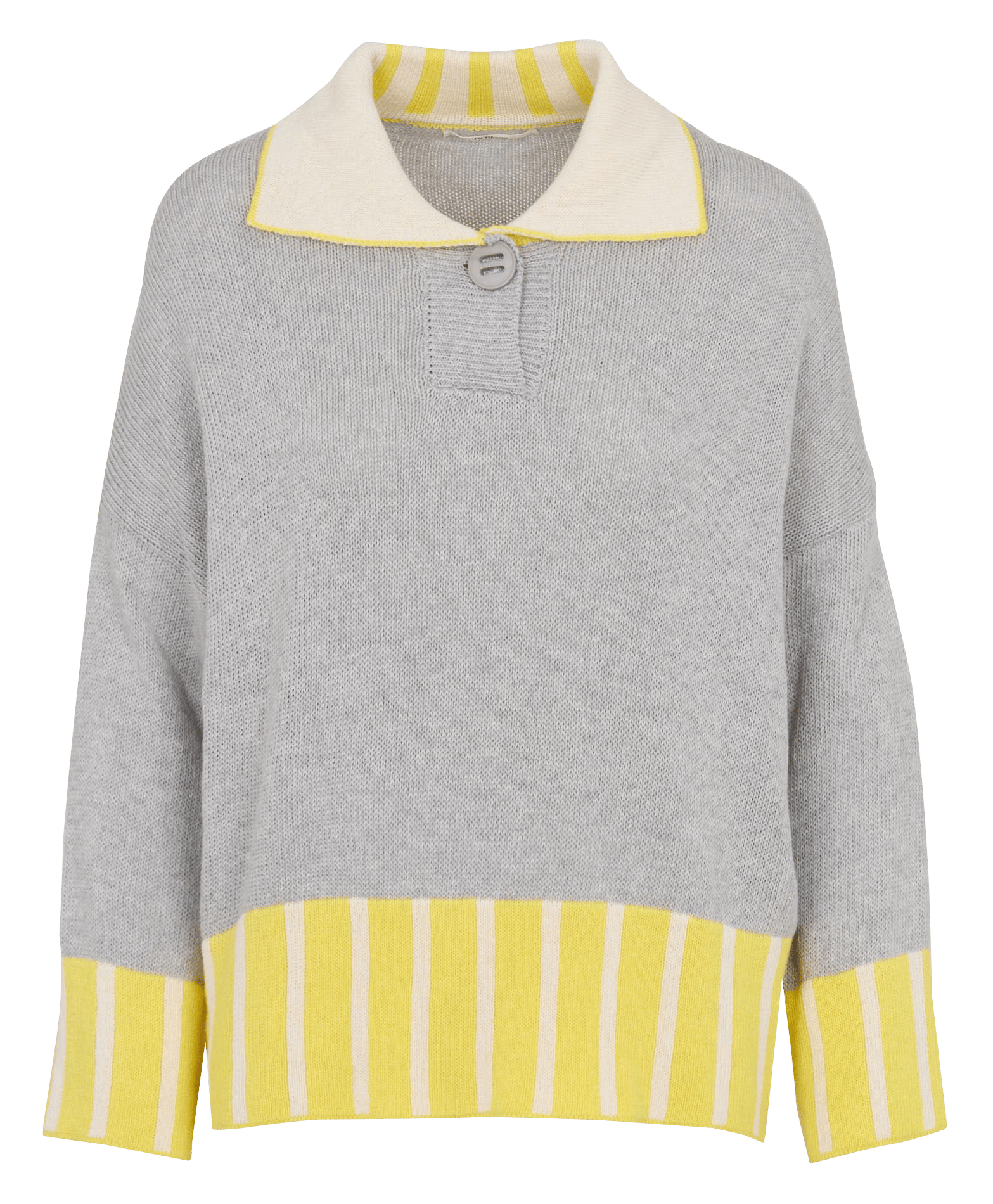 High-neck cotton-blend sweater DR BLOOM Silver